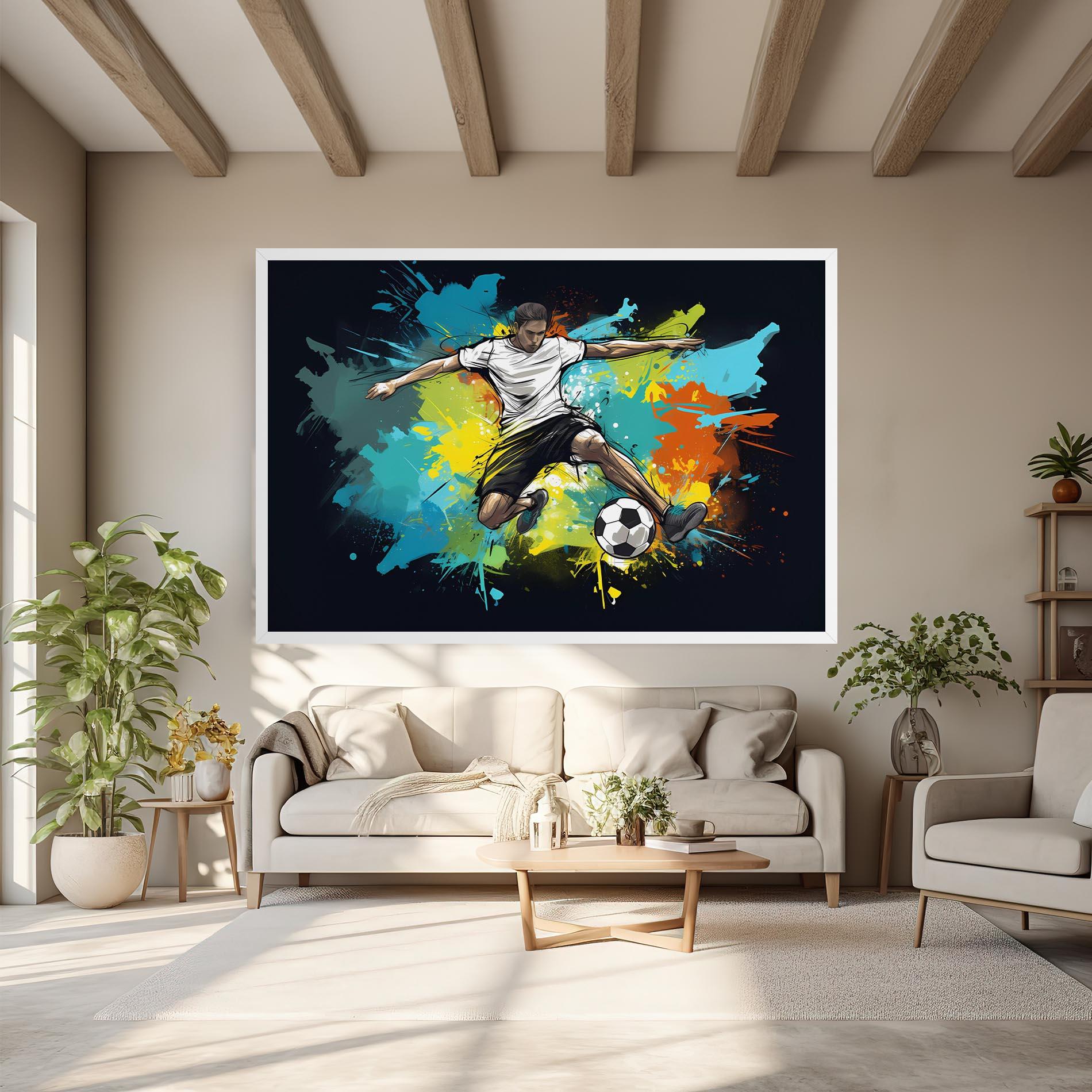 Tablou Canvas Green Paint Football Player mockup 6