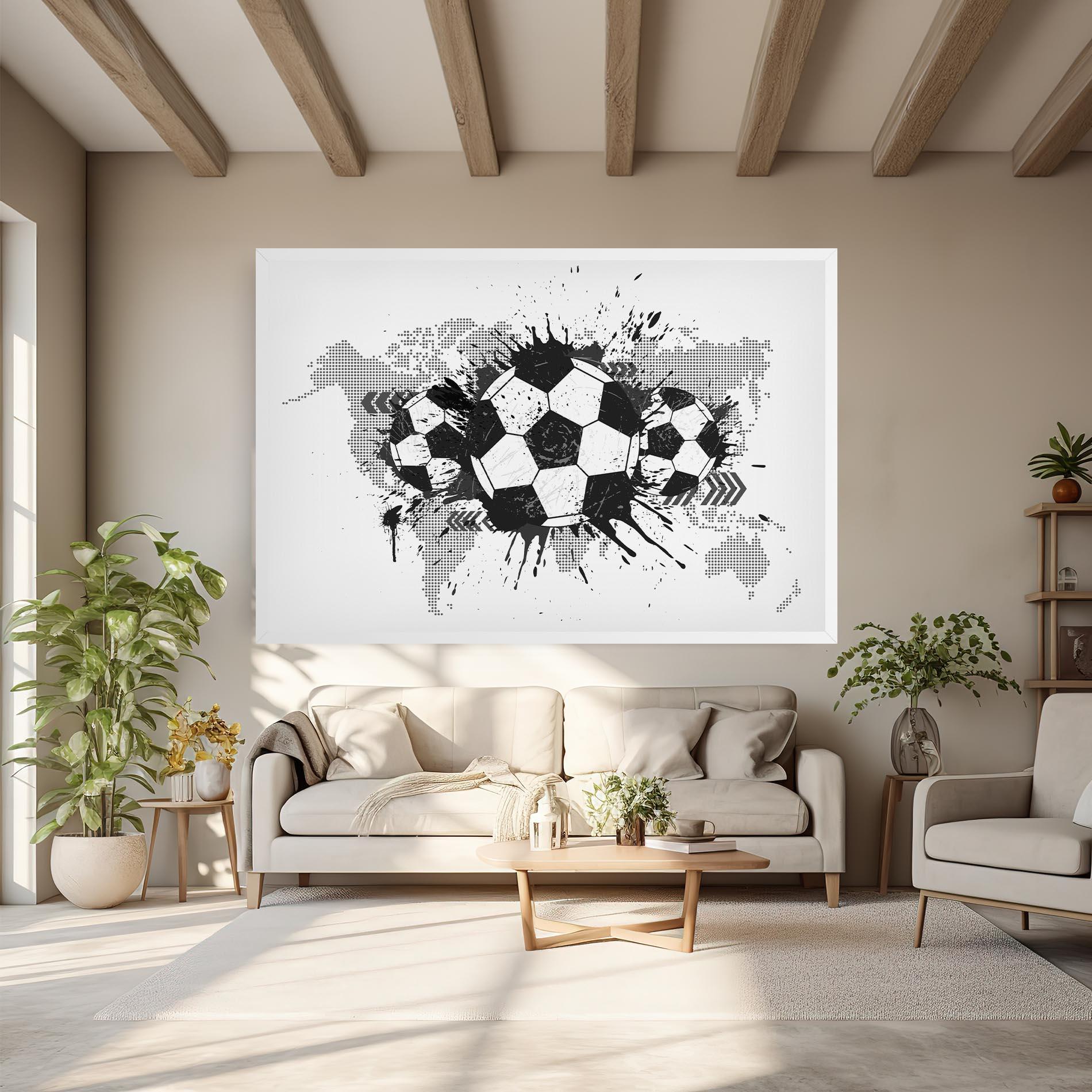 Tablou Canvas Grey Foodball mockup 6