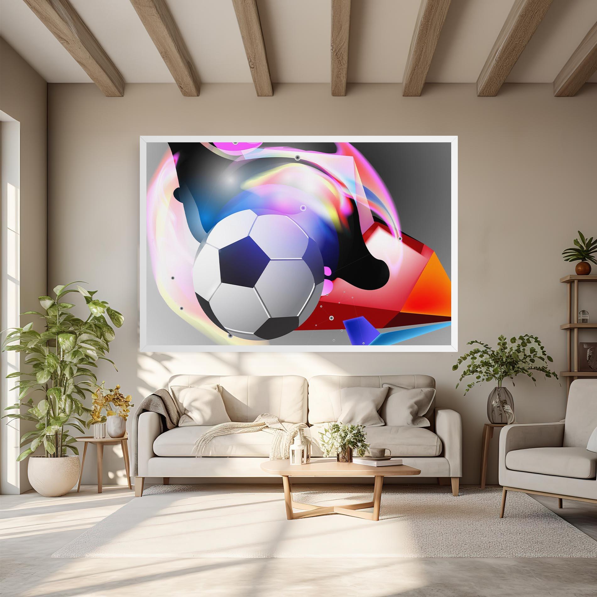 Tablou Canvas Pink Blue Football Art mockup 6
