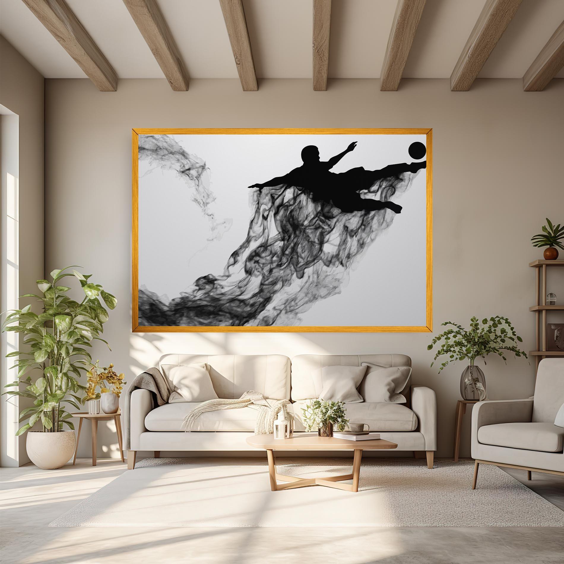 Tablou Canvas Black Smoke Football mockup 6