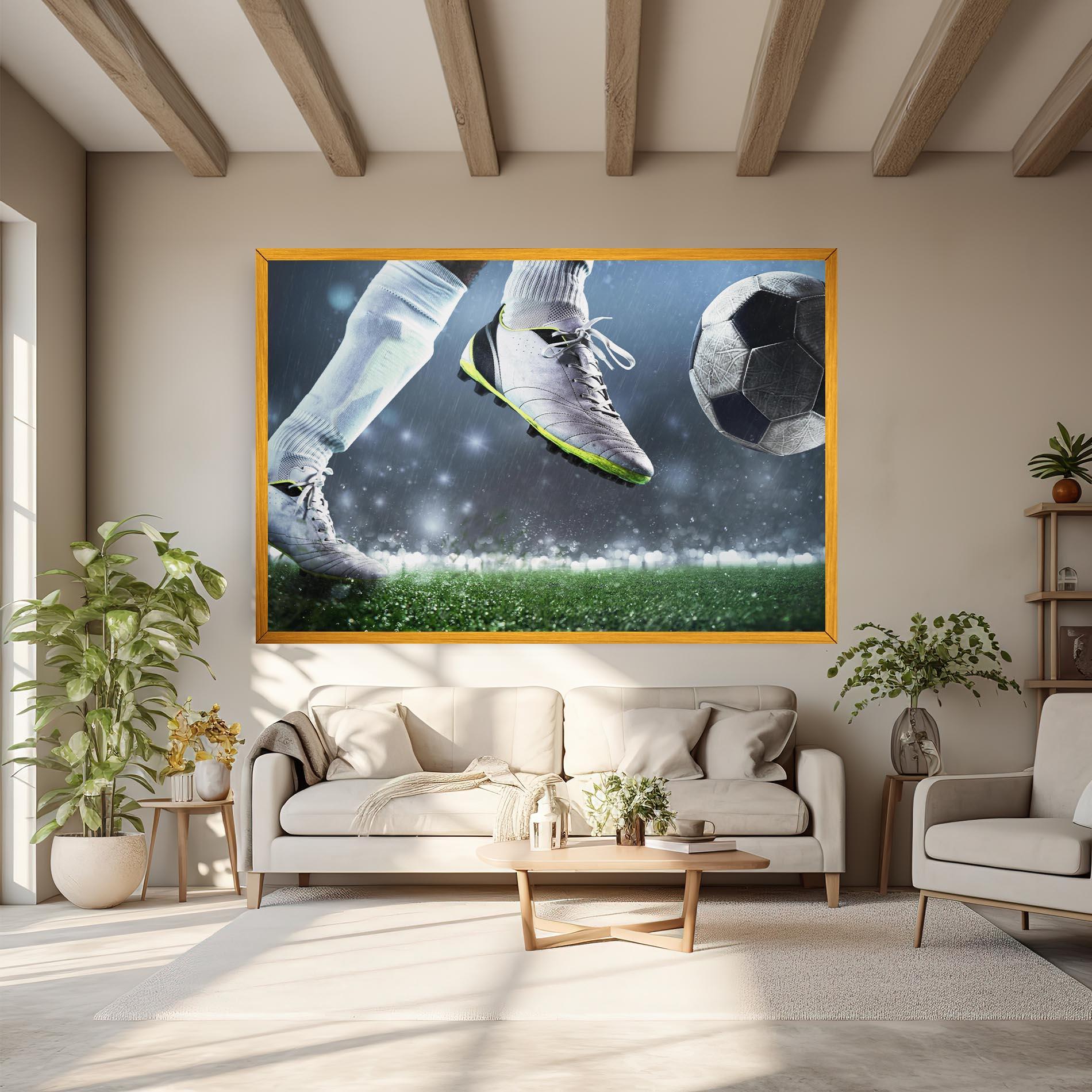 Tablou Canvas Close Up Football Scene mockup 6