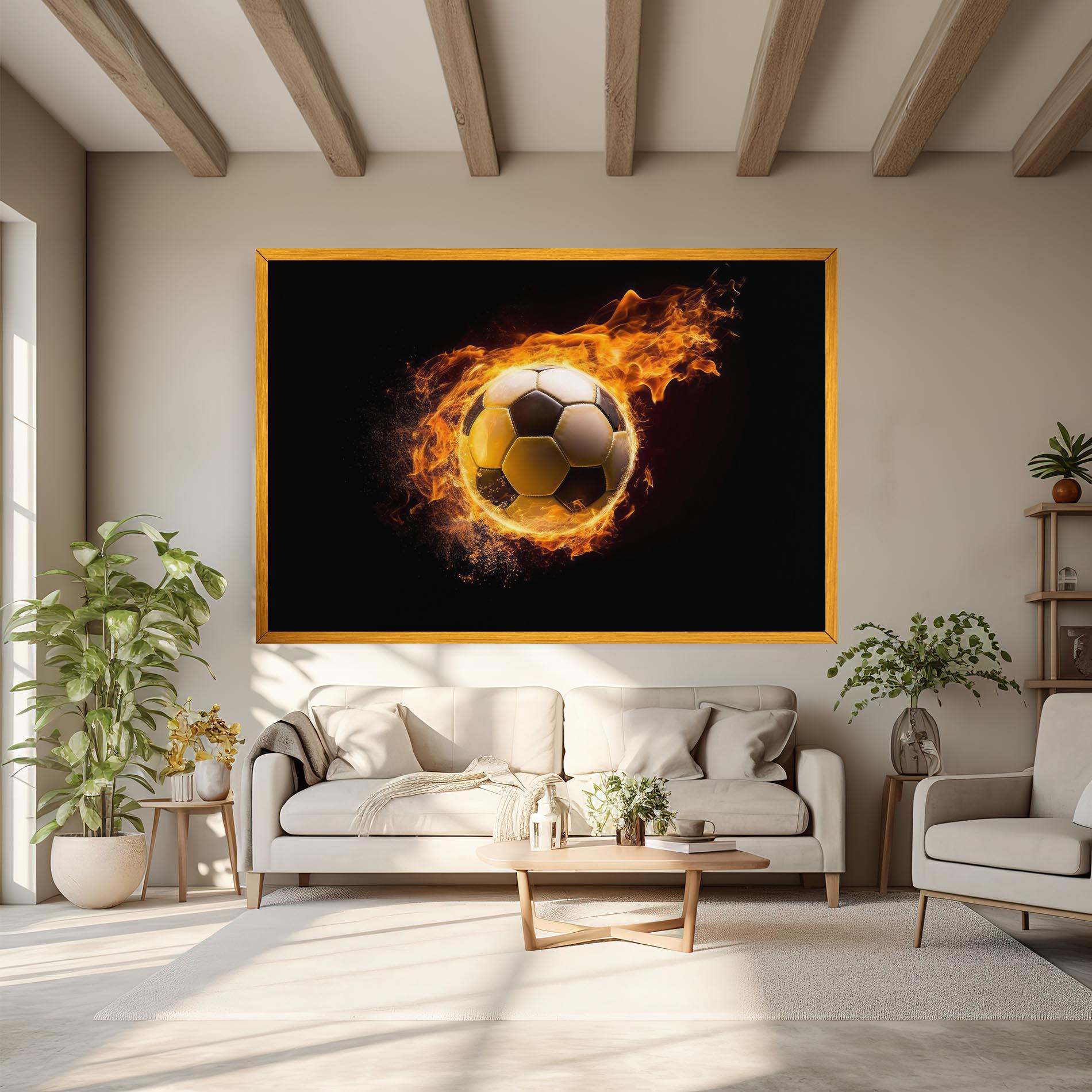 Tablou Canvas Fire Football mockup 6