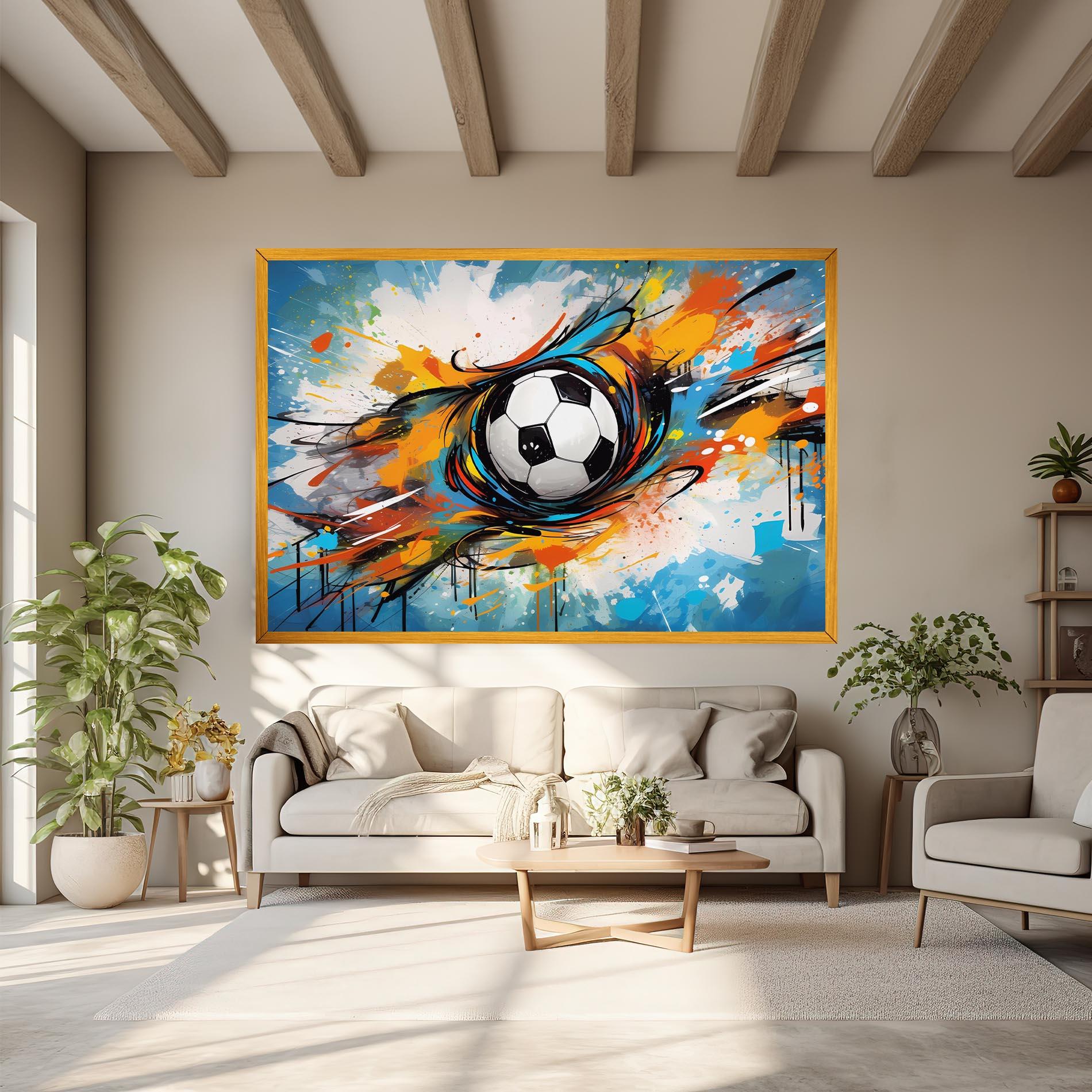 Tablou Canvas Football Flight Graffiti mockup 6