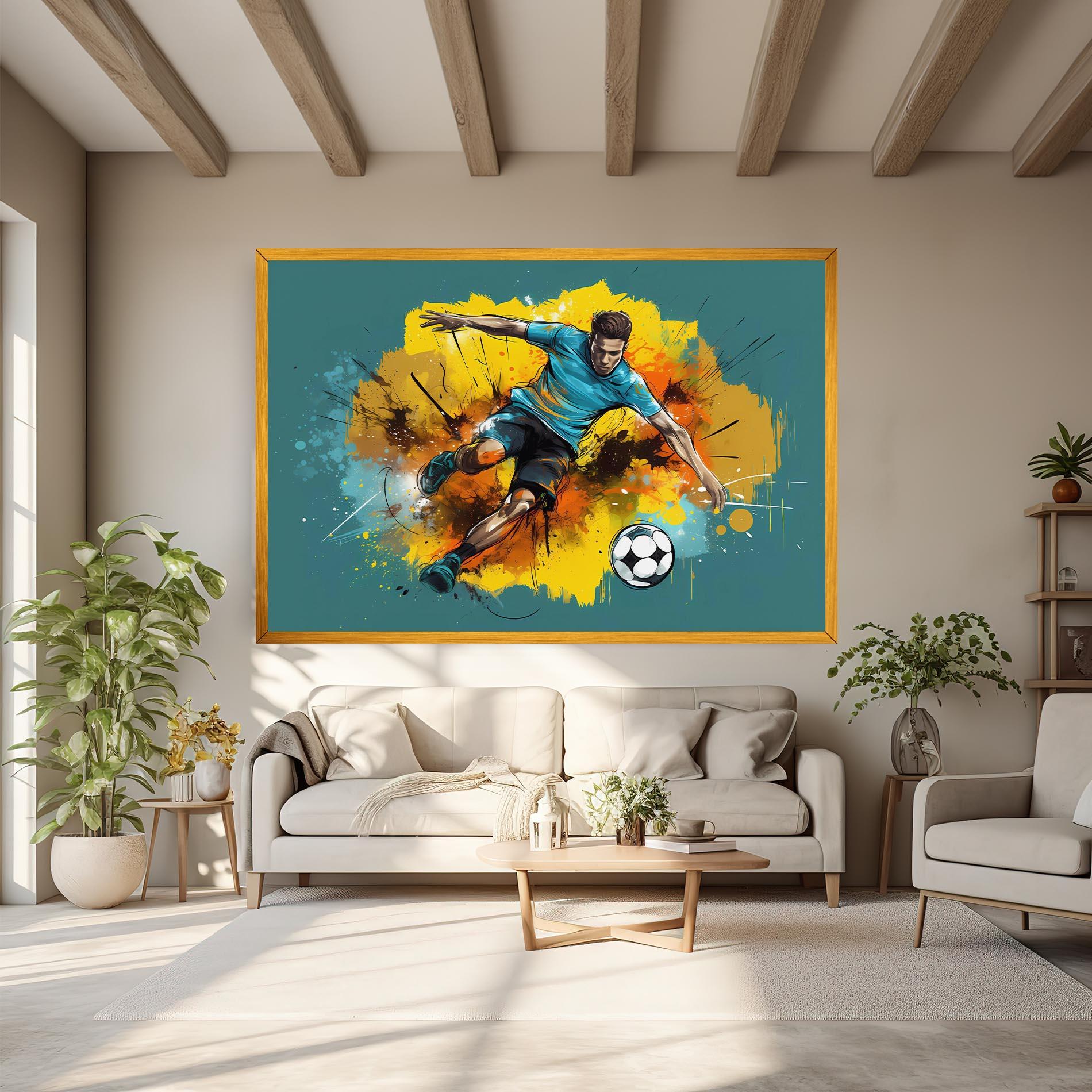 Tablou Canvas Football Player Painting mockup 6
