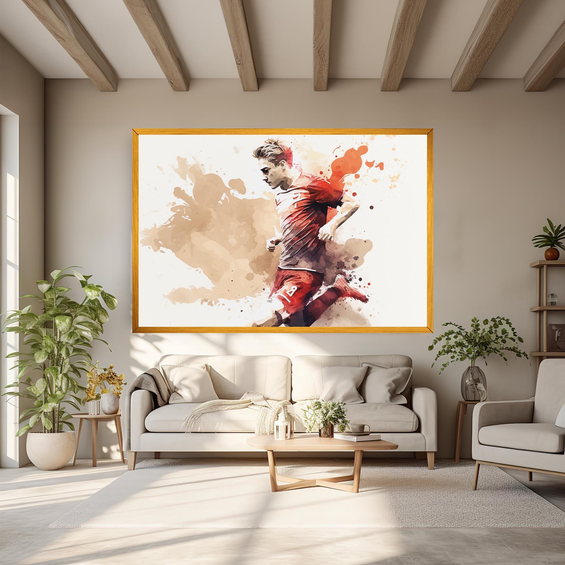 Tablou Canvas Football Red Cream mockup 6