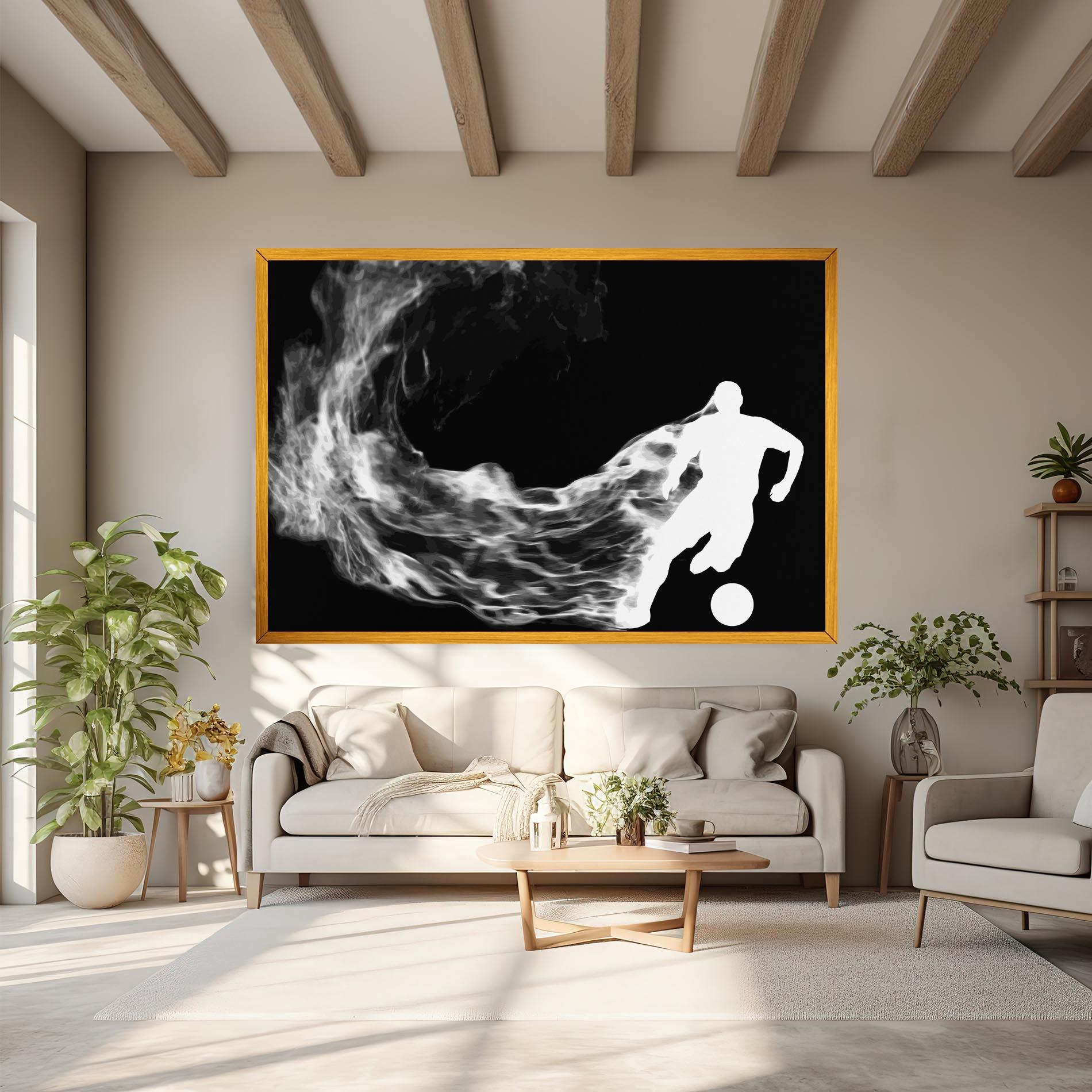 Tablou Canvas Football White Smoke mockup 6