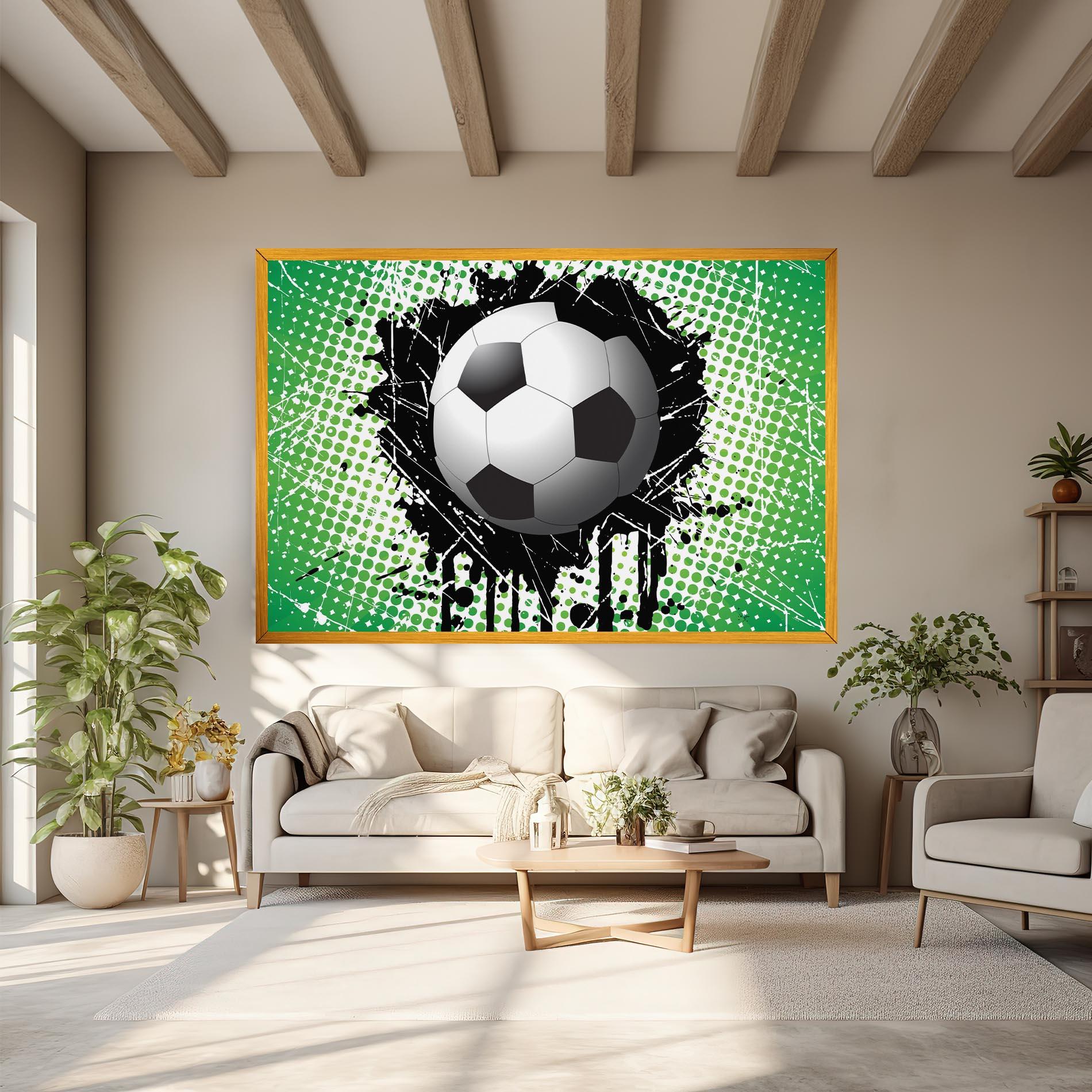Tablou Canvas Green Black Football mockup 6
