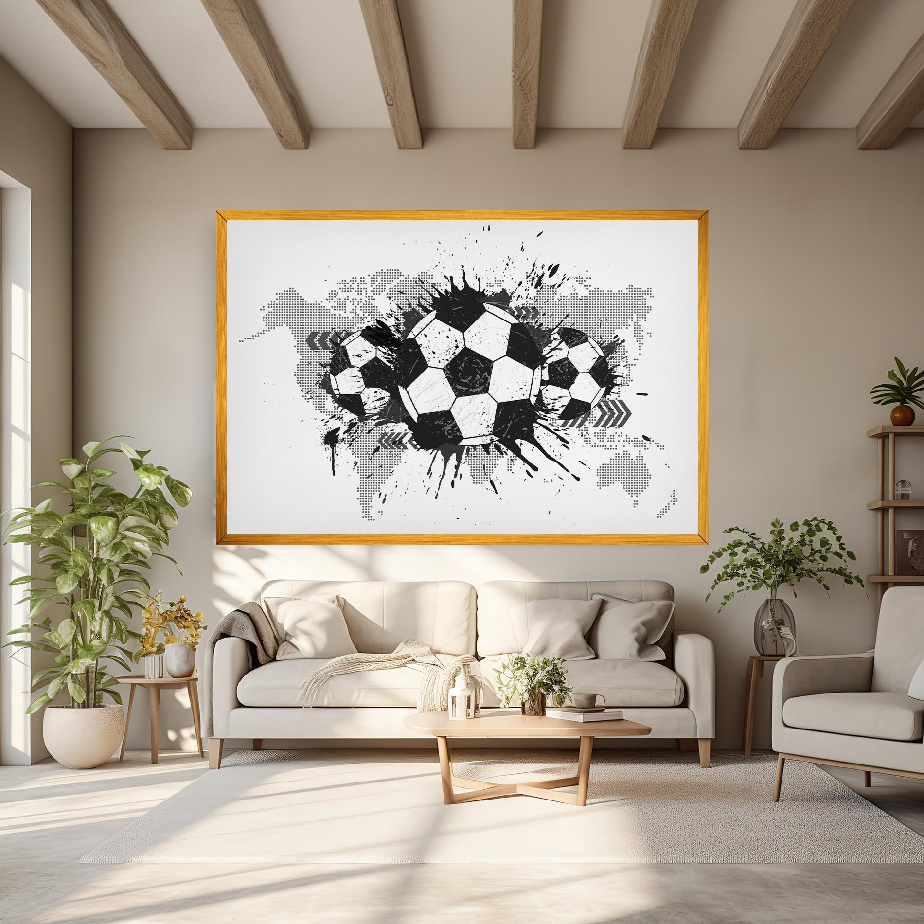 Tablou Canvas Grey Foodball mockup 6