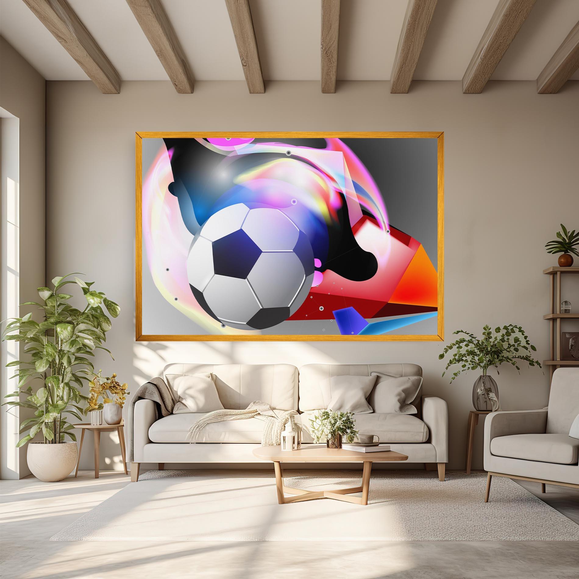 Tablou Canvas Pink Blue Football Art mockup 6