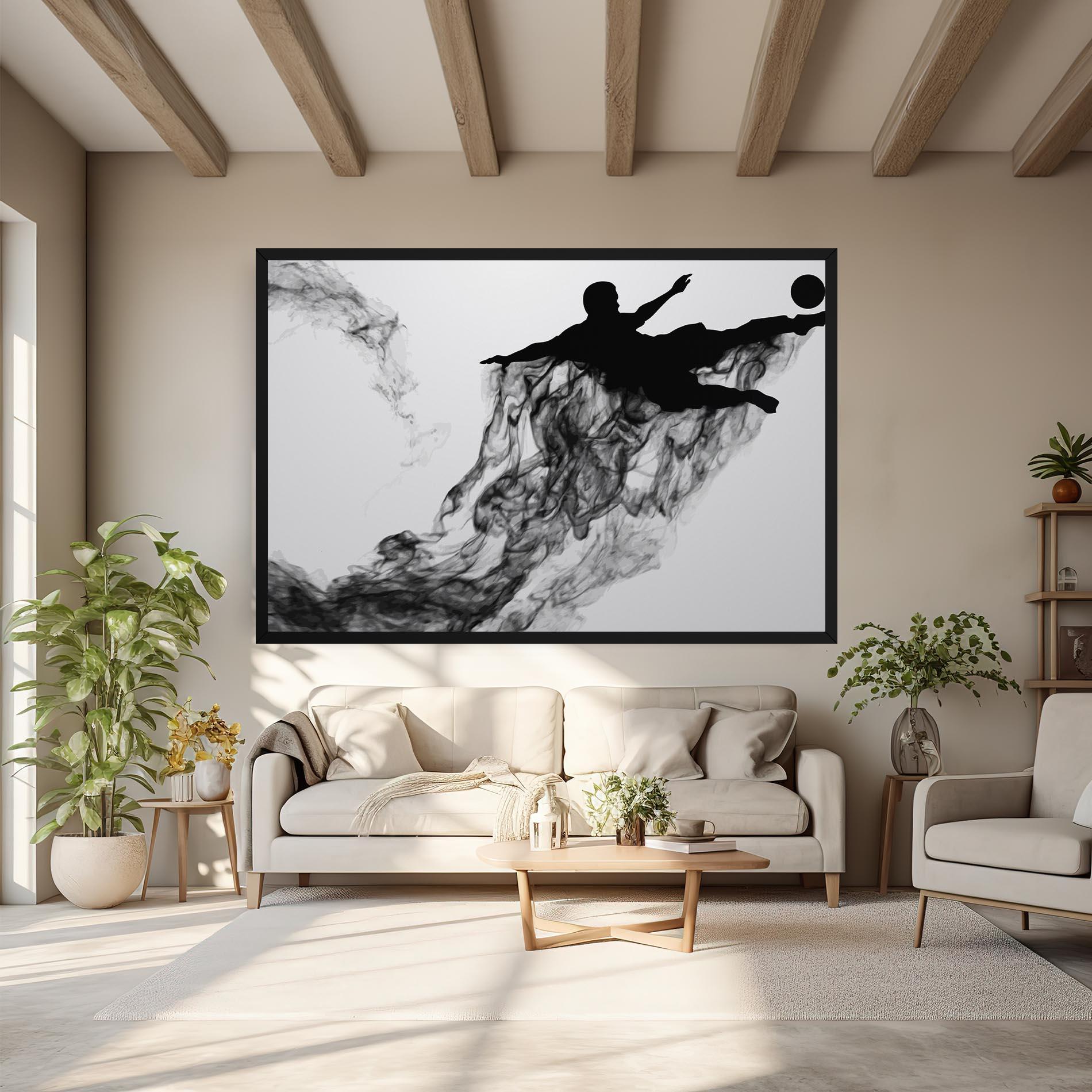 Tablou Canvas Black Smoke Football mockup 6