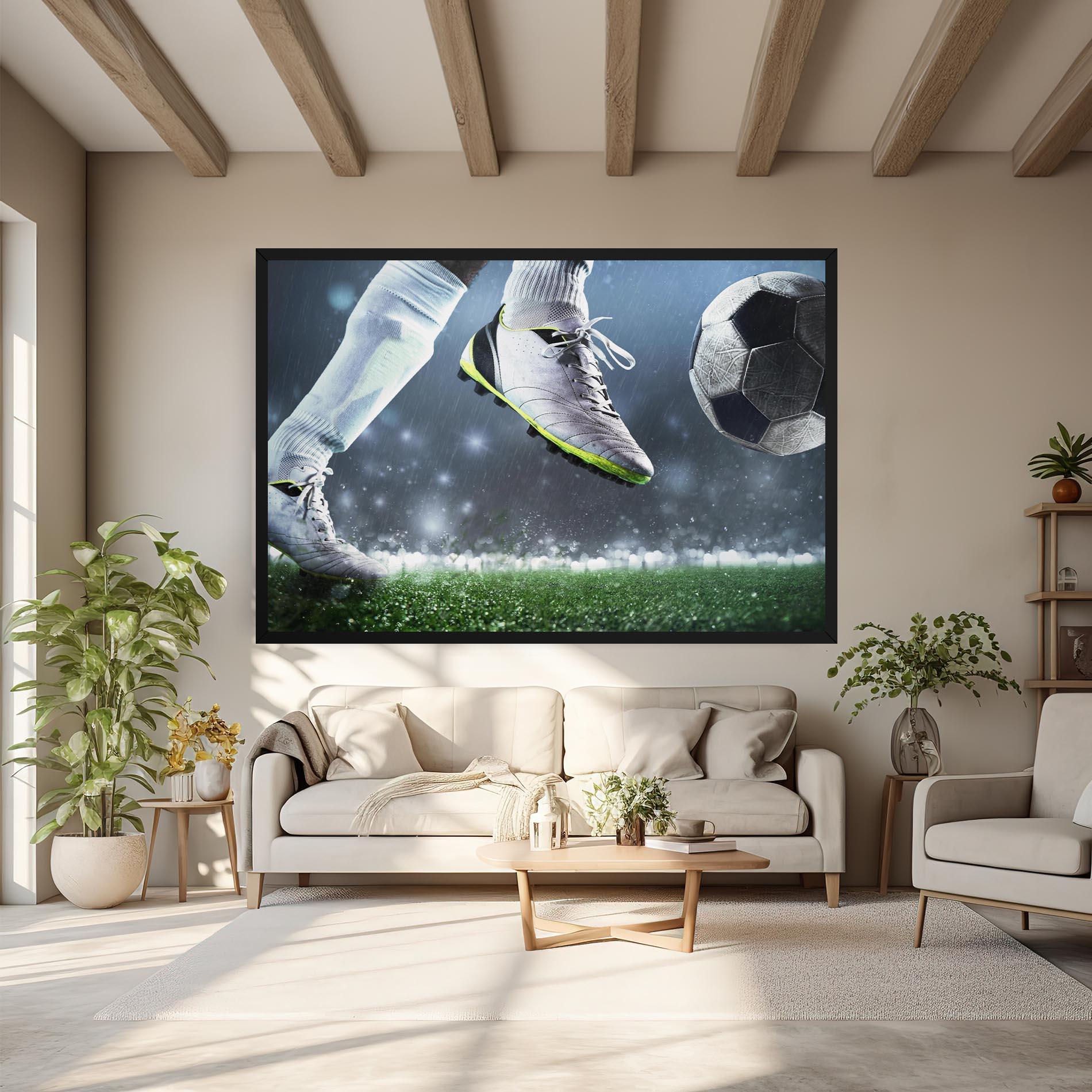 Tablou Canvas Close Up Football Scene mockup 6