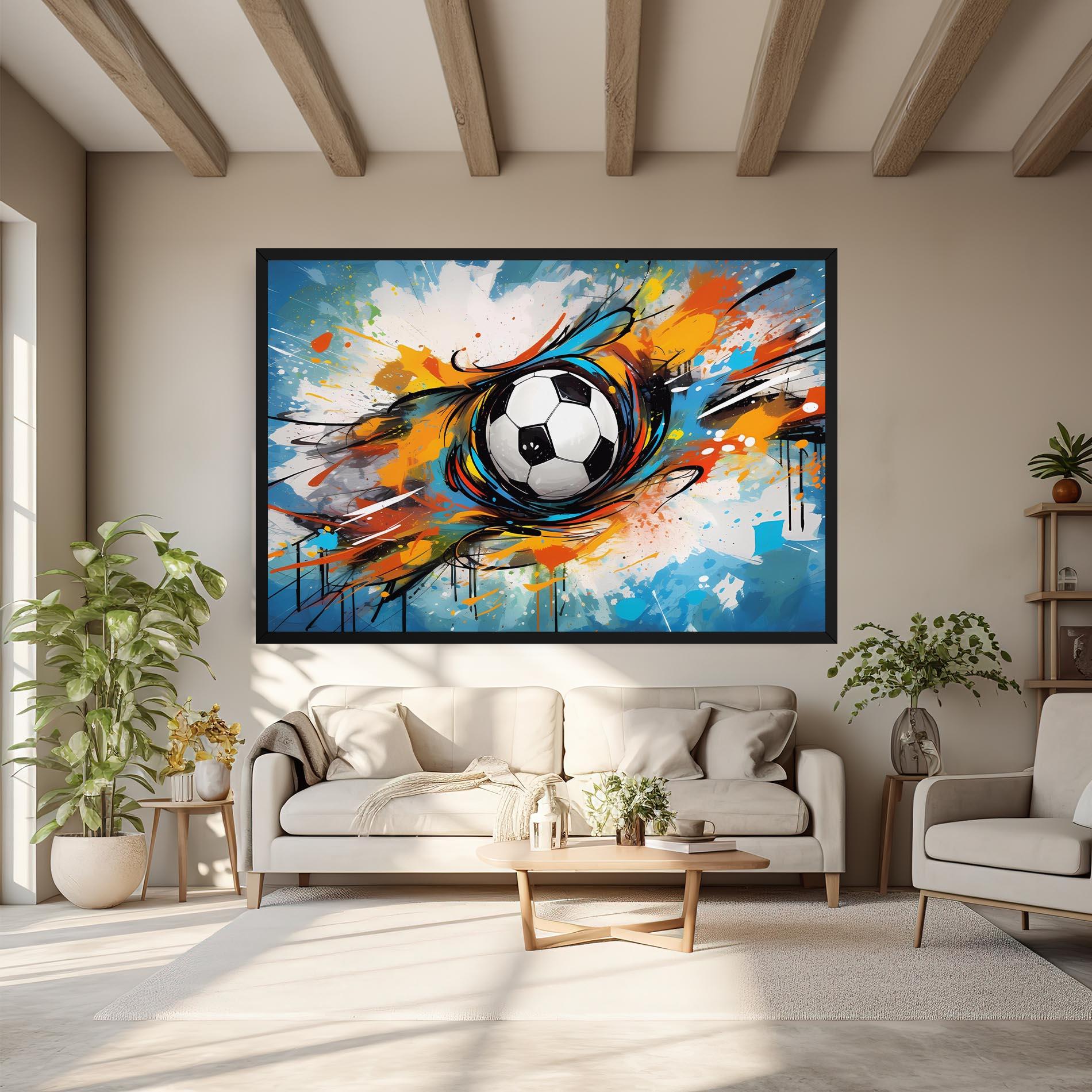 Tablou Canvas Football Flight Graffiti mockup 6