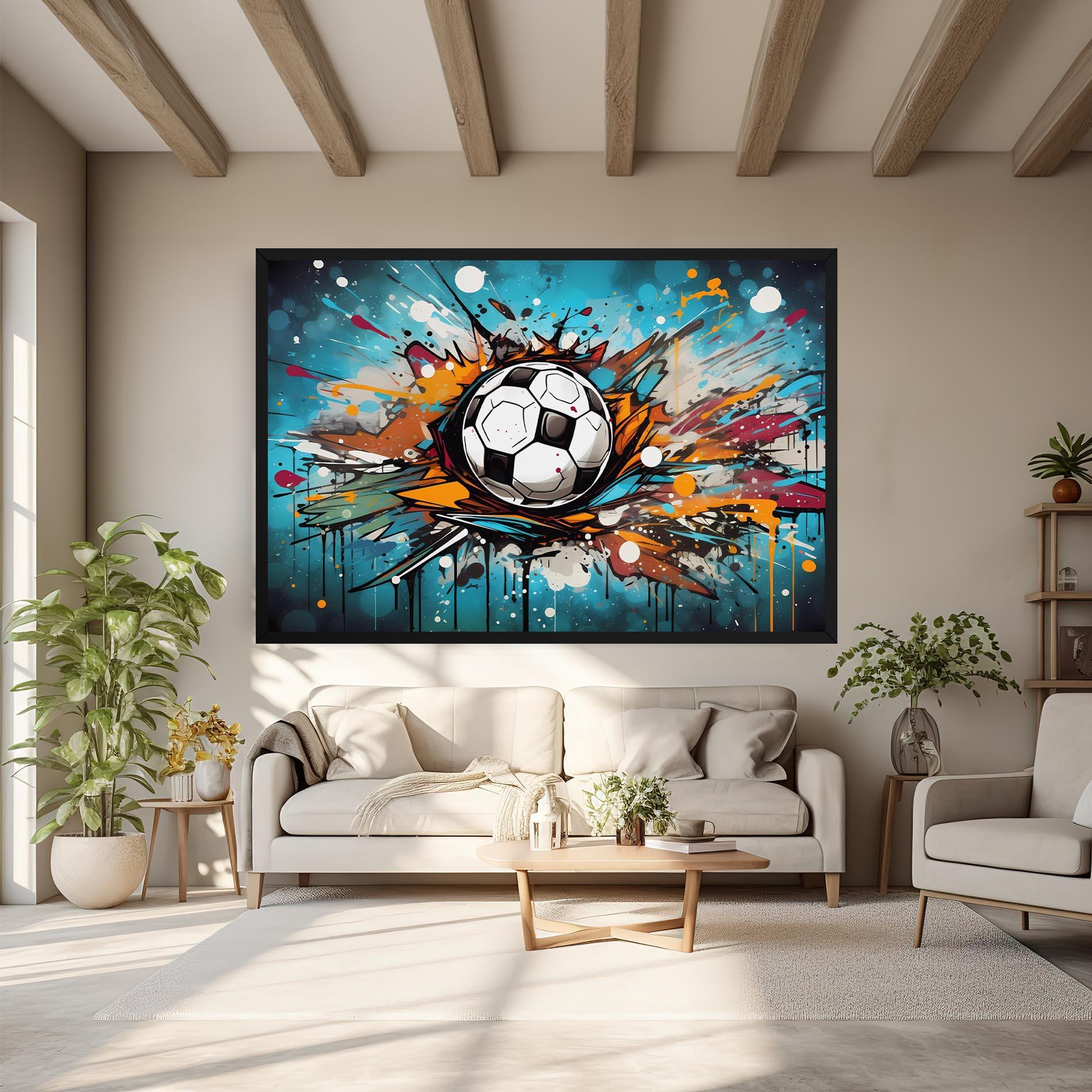 Tablou Canvas Football Graffiti Style mockup 6