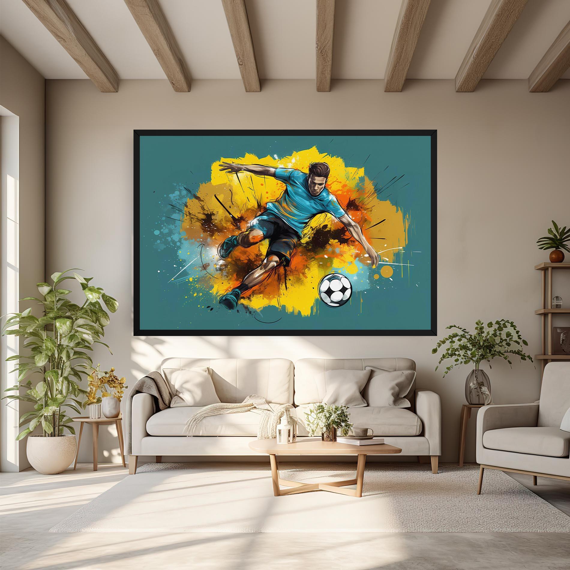 Tablou Canvas Football Player Painting mockup 6