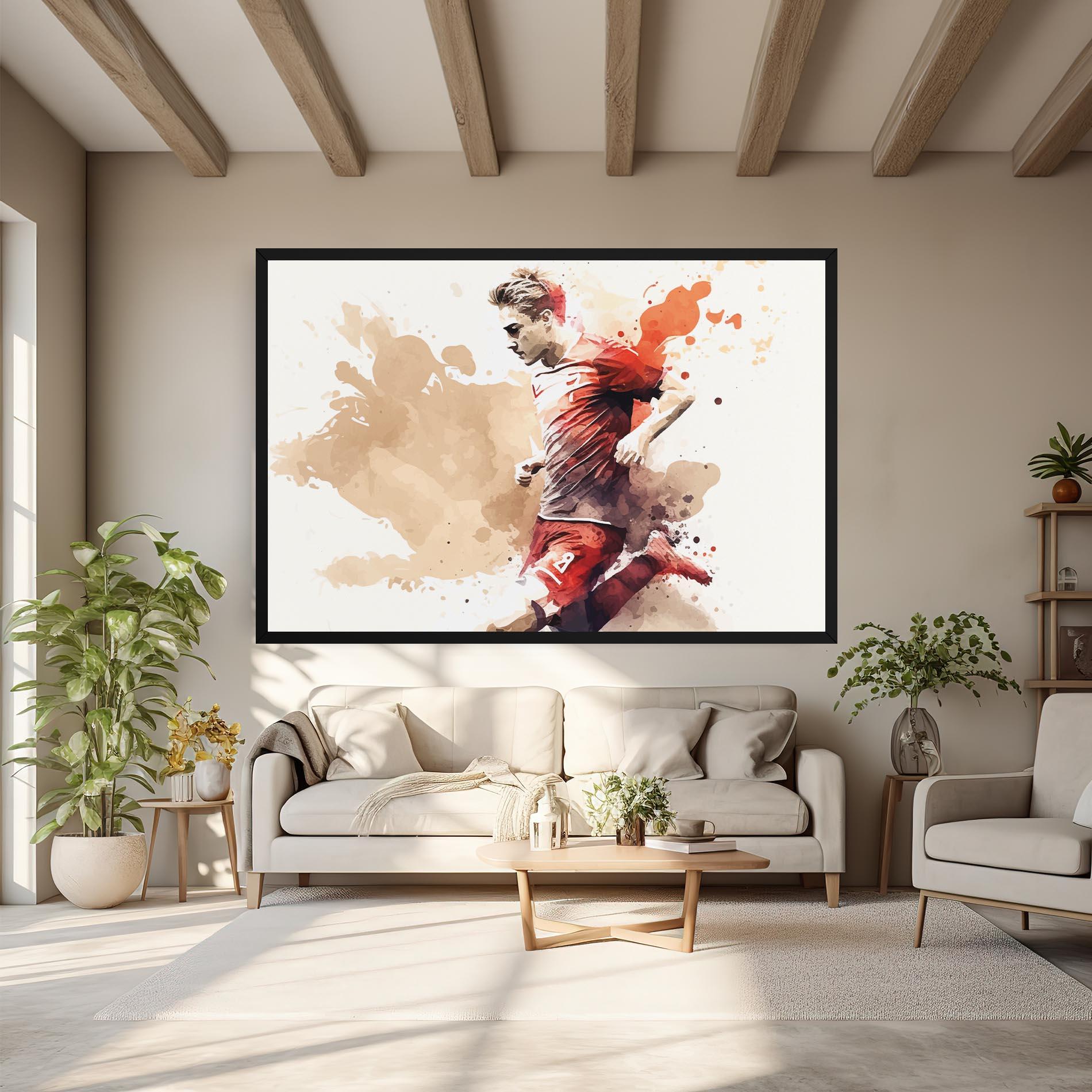 Tablou Canvas Football Red Cream mockup 6