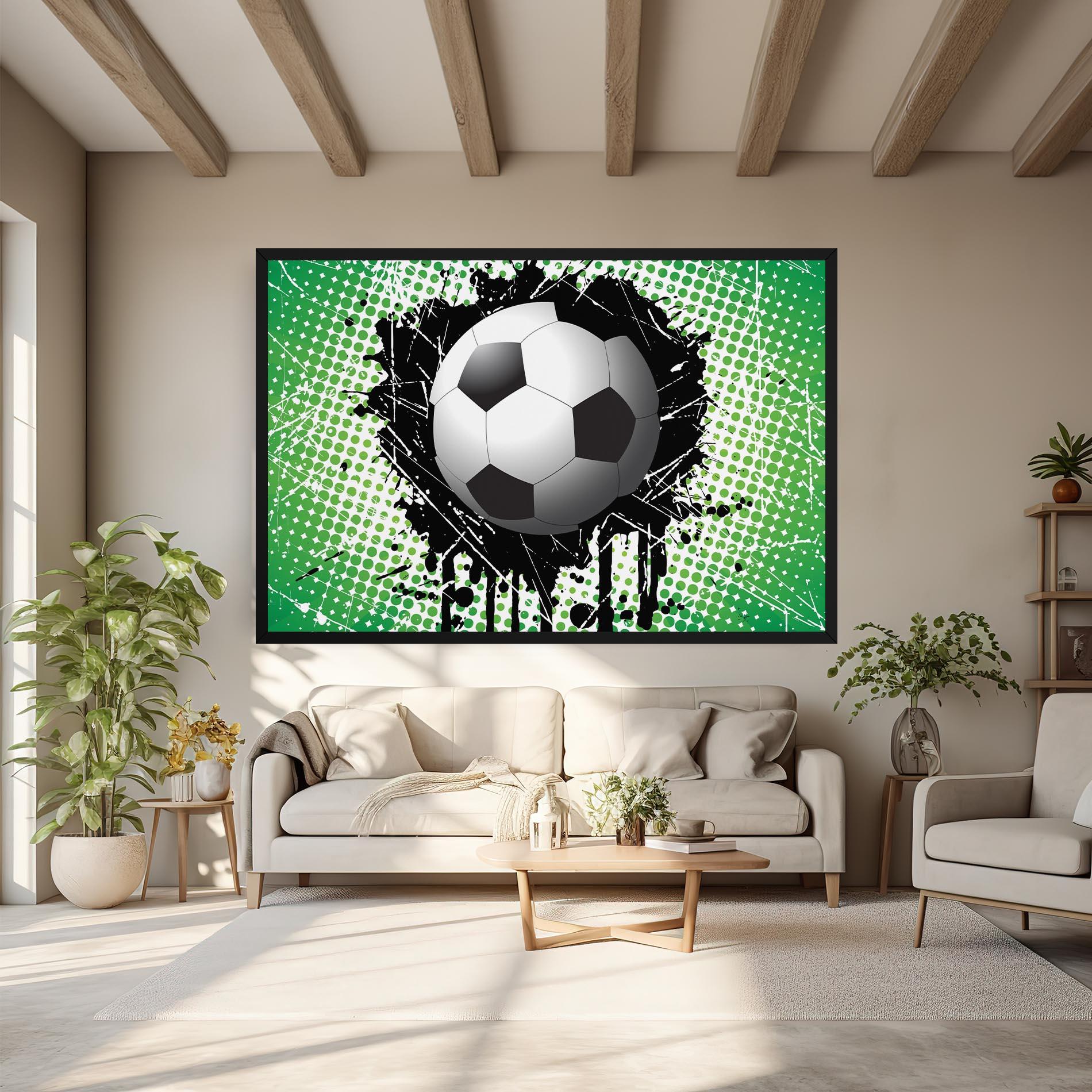 Tablou Canvas Green Black Football mockup 6