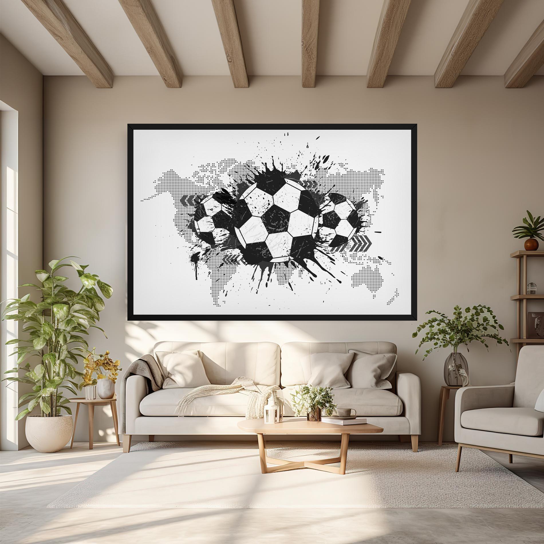 Tablou Canvas Grey Foodball mockup 6