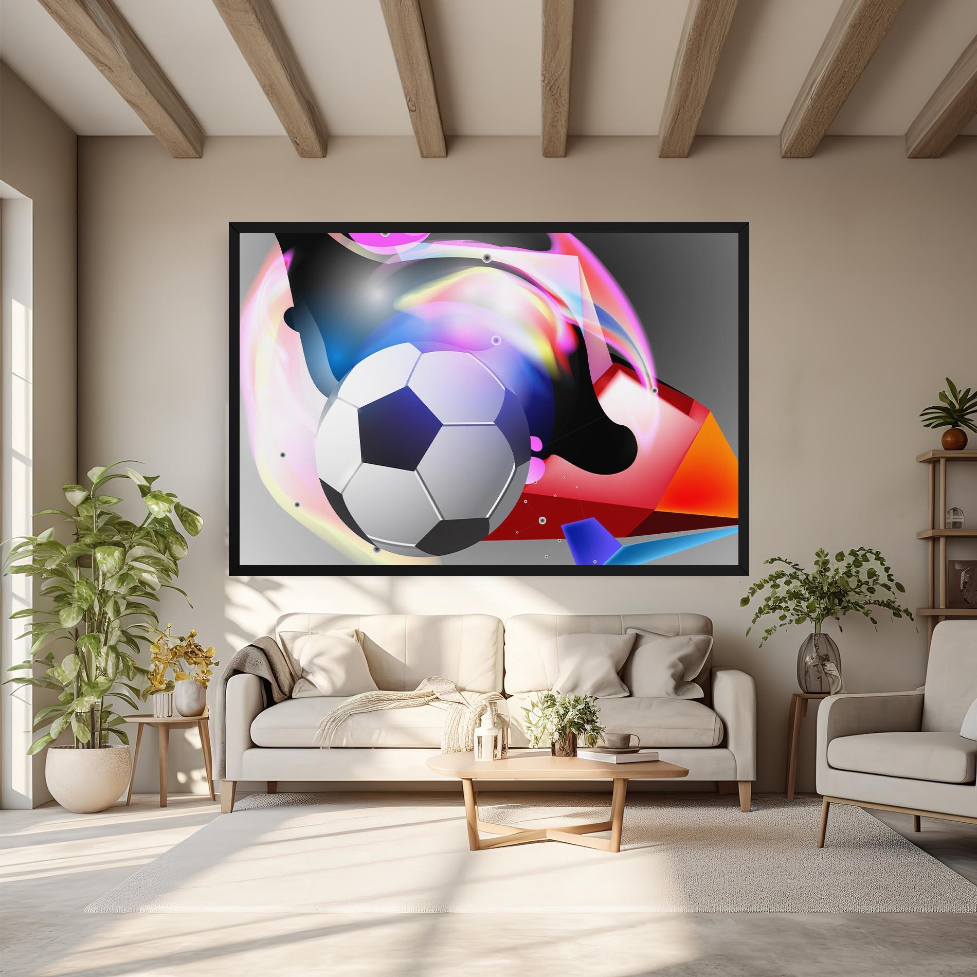 Tablou Canvas Pink Blue Football Art mockup 6