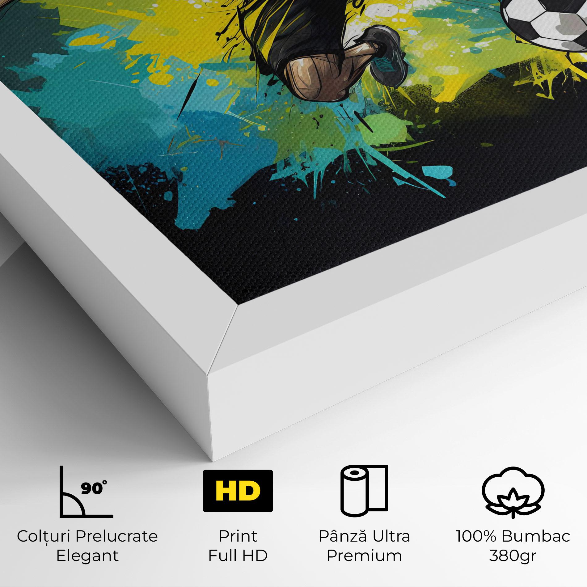 Tablou Canvas Green Paint Football Player mockup 4