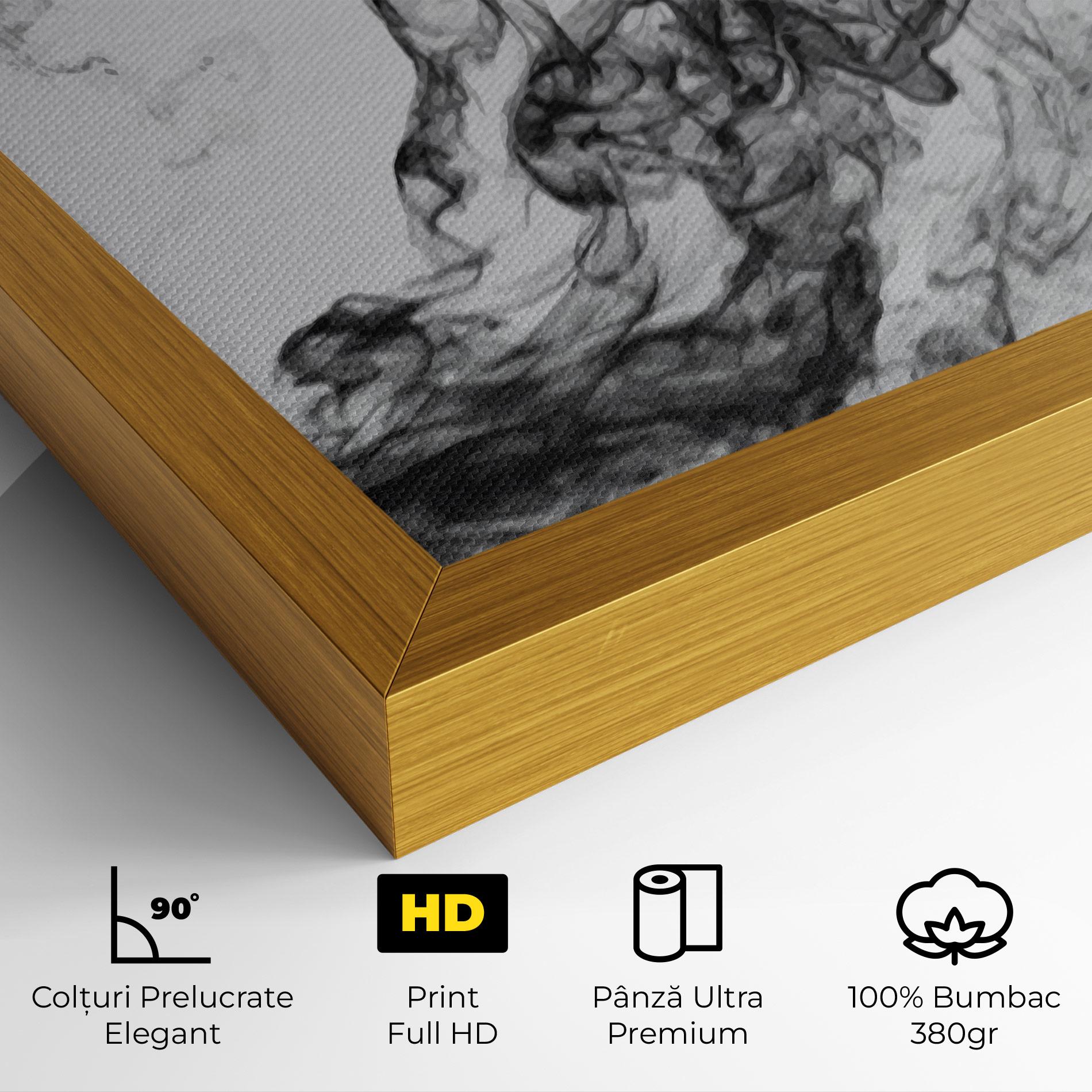 Tablou Canvas Black Smoke Football mockup 4