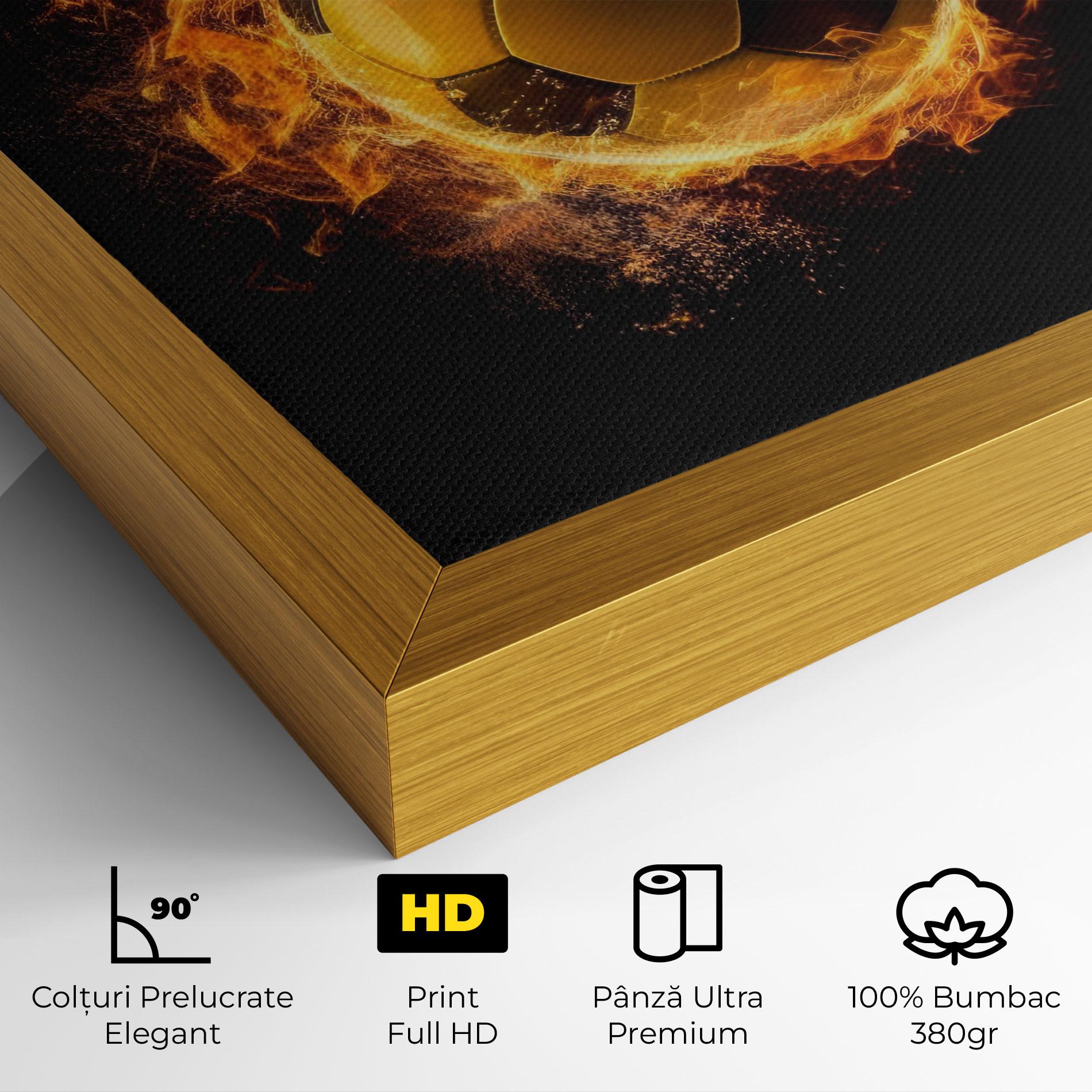 Tablou Canvas Fire Football mockup 4