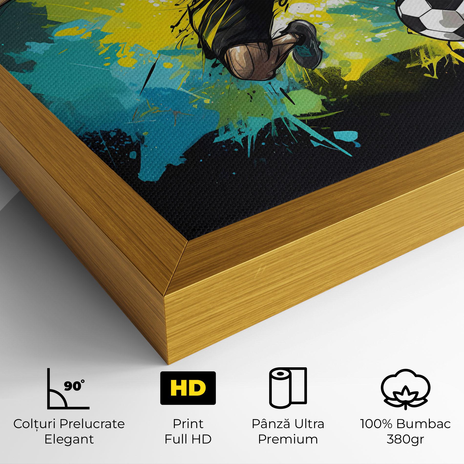 Tablou Canvas Green Paint Football Player mockup 4