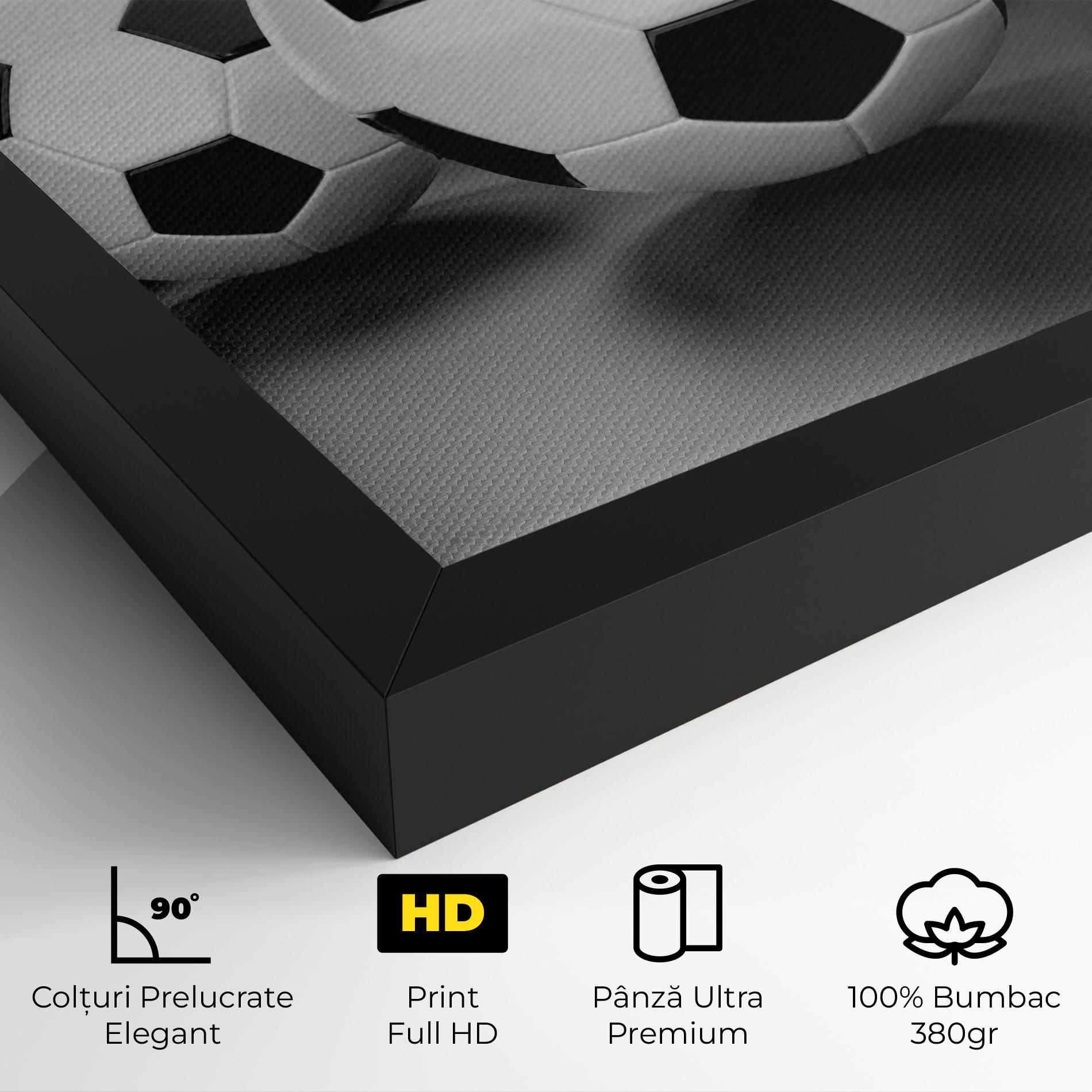 Tablou Canvas Black White Football mockup 4