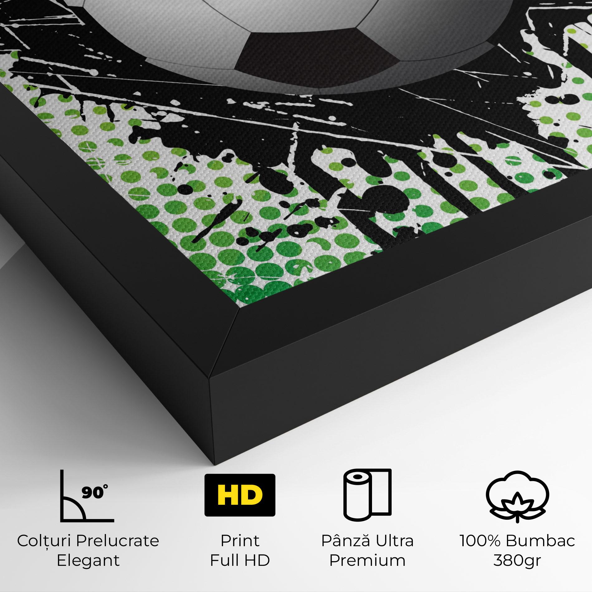Tablou Canvas Green Black Football mockup 4