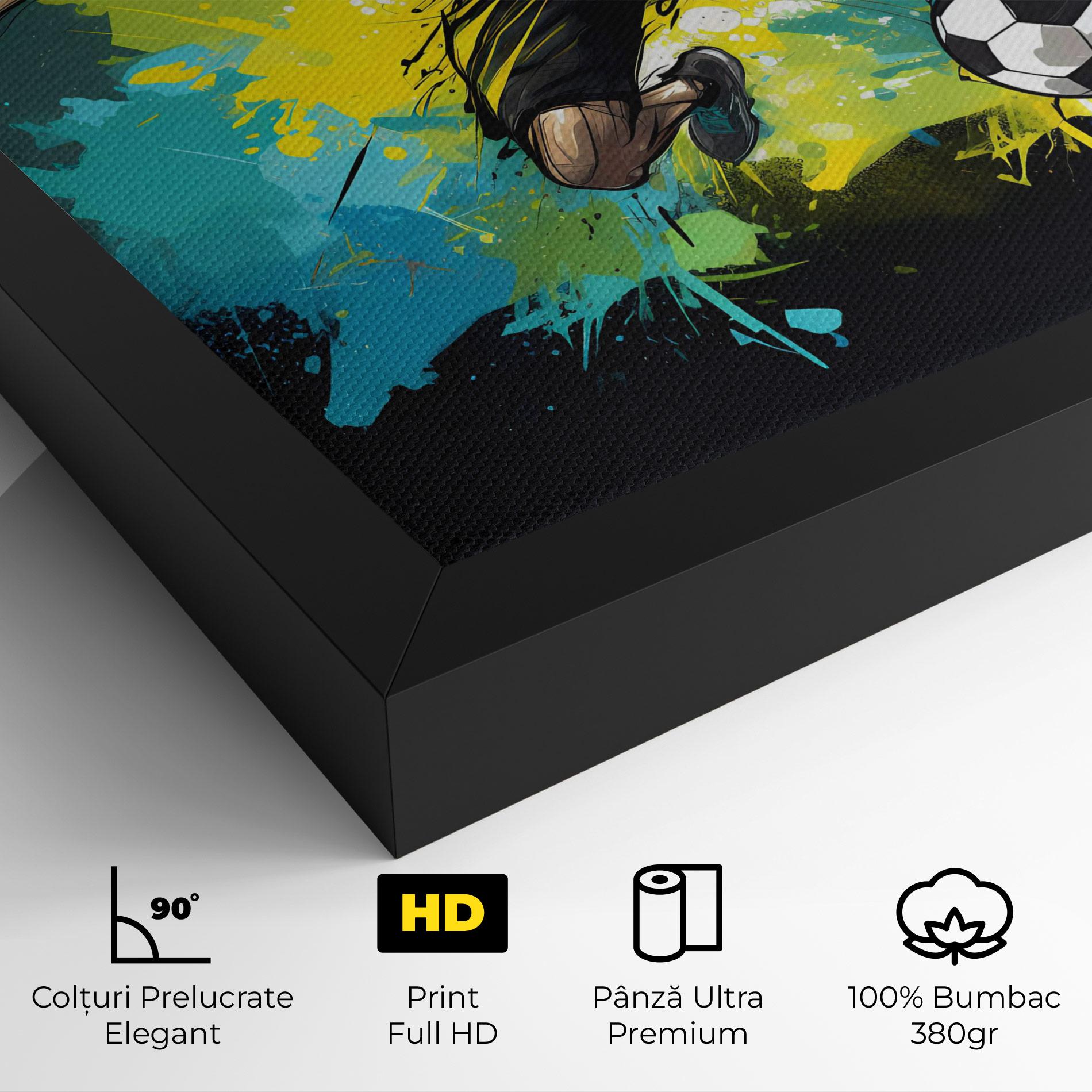 Tablou Canvas Green Paint Football Player mockup 4