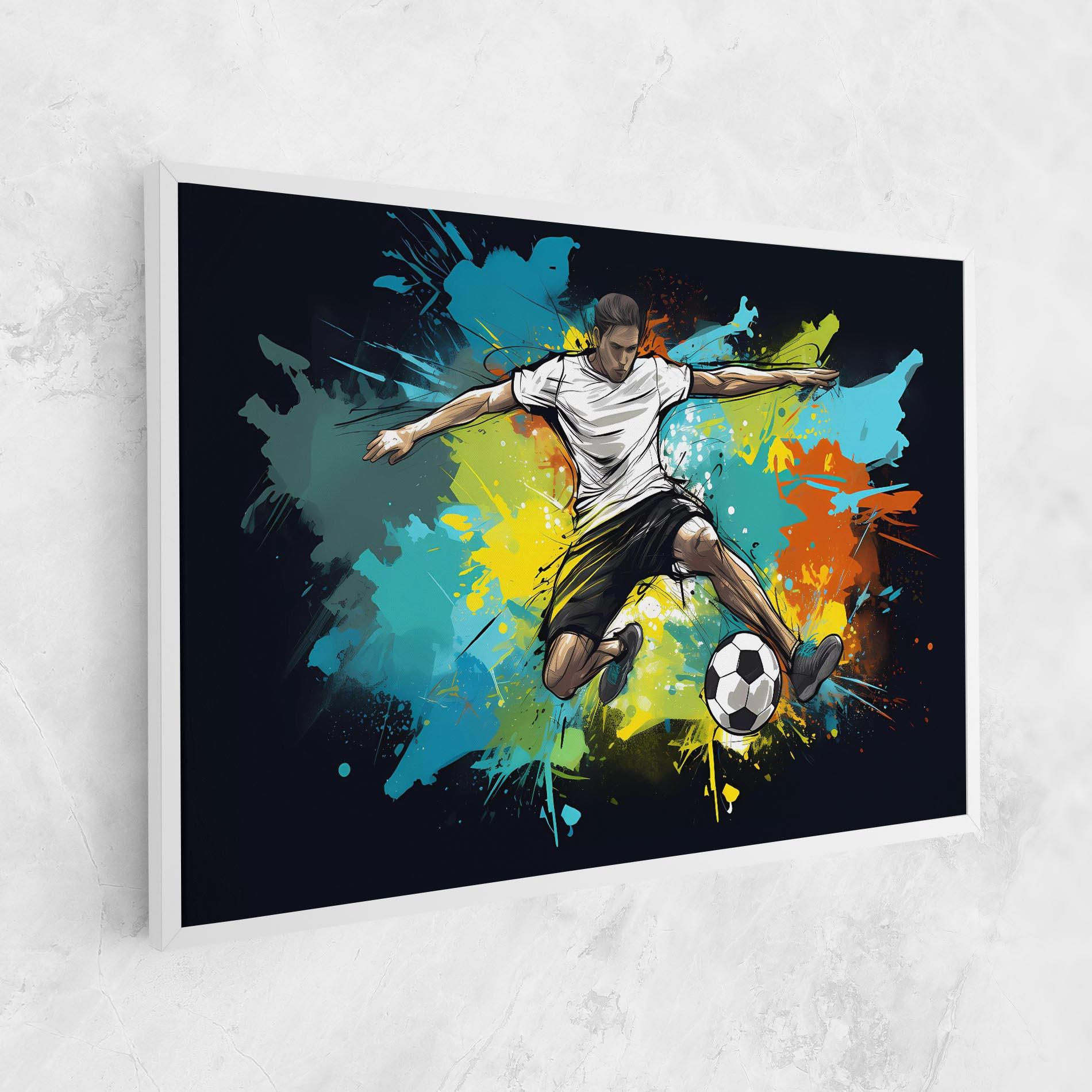 Tablou Canvas Green Paint Football Player mockup 1