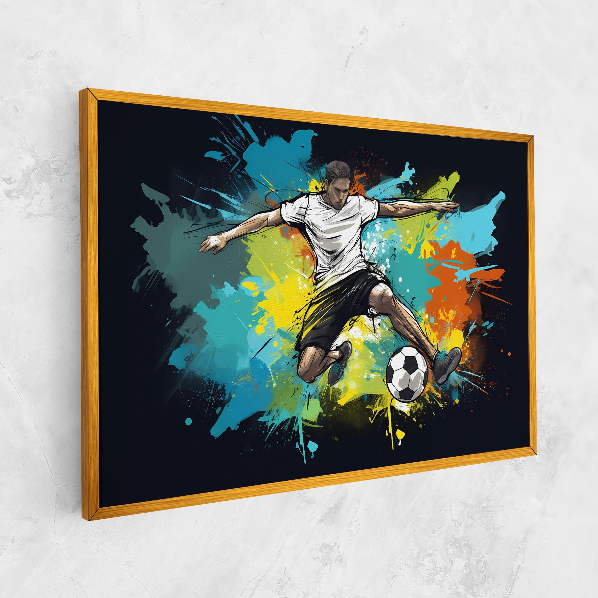 Tablou Canvas Green Paint Football Player mockup 1