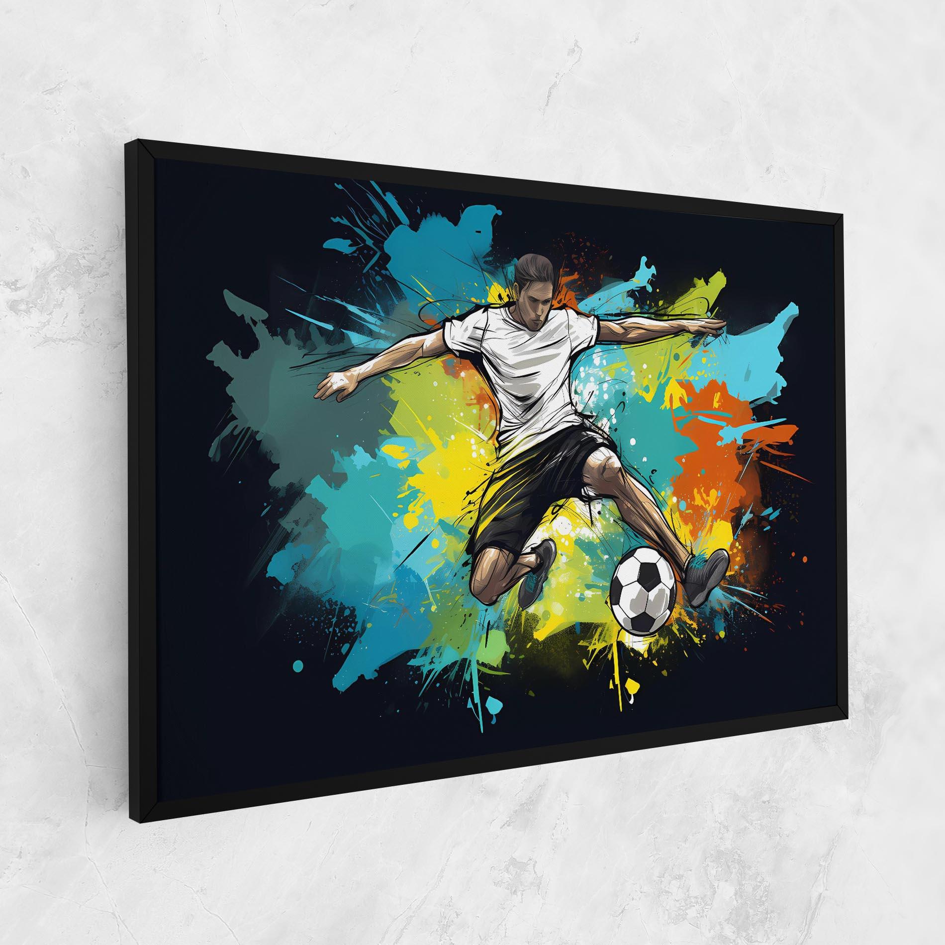 Tablou Canvas Green Paint Football Player mockup 1