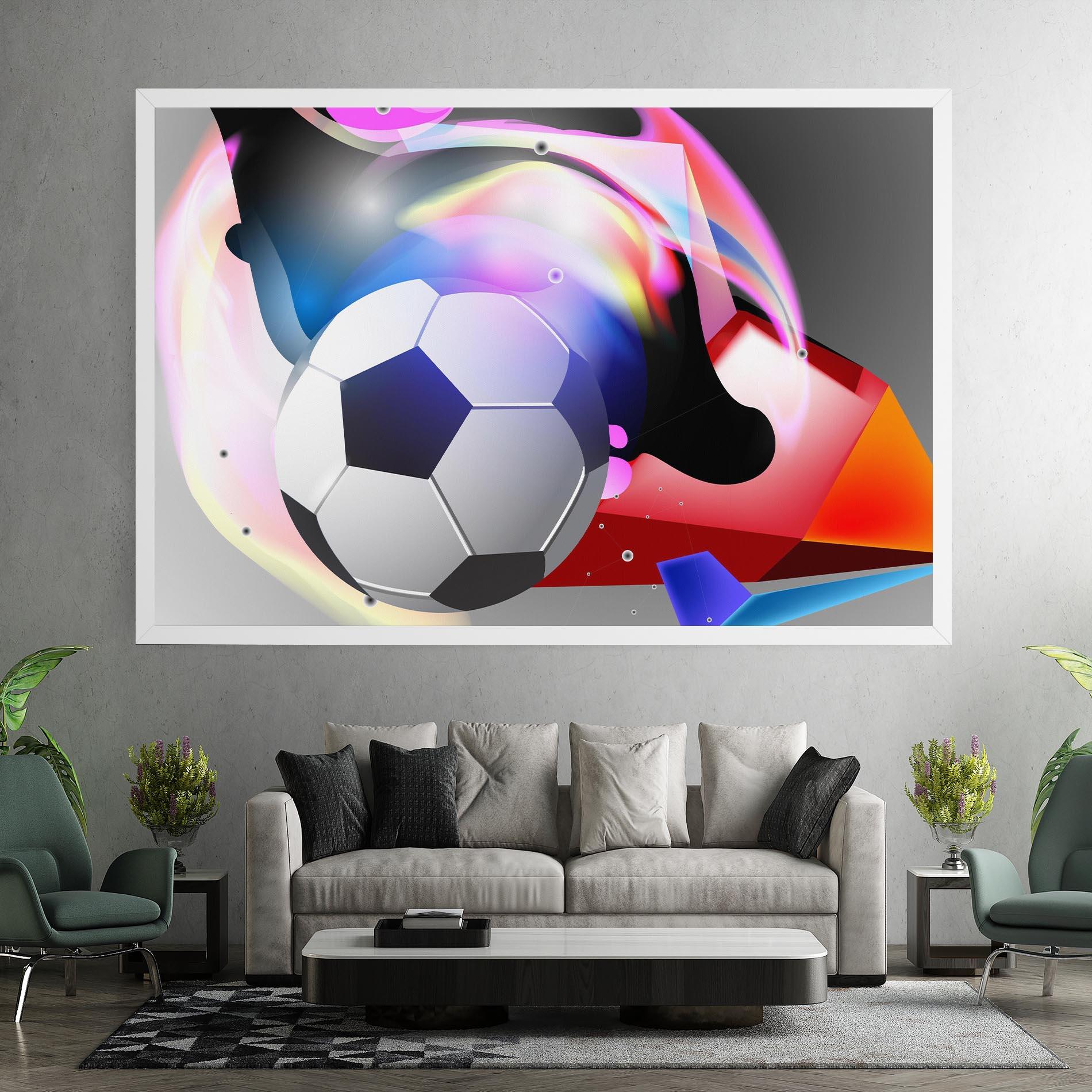 Tablou Canvas Pink Blue Football Art mockup 7