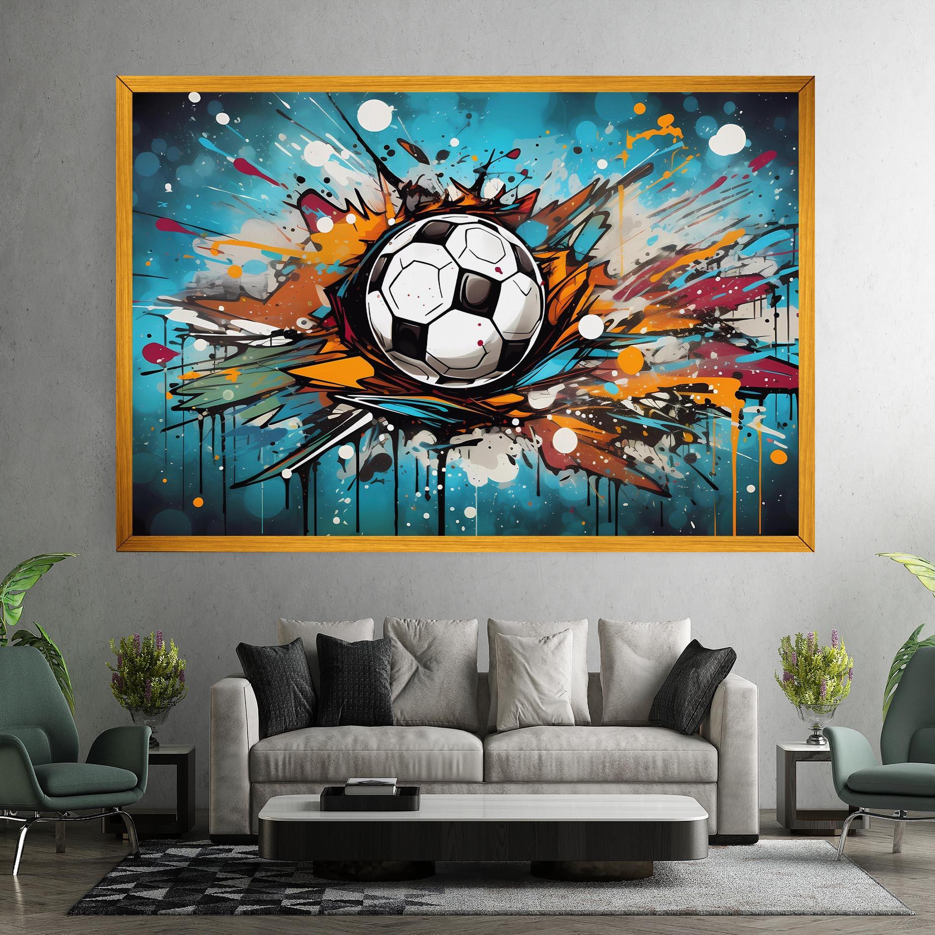 Tablou Canvas Football Graffiti Style mockup 7