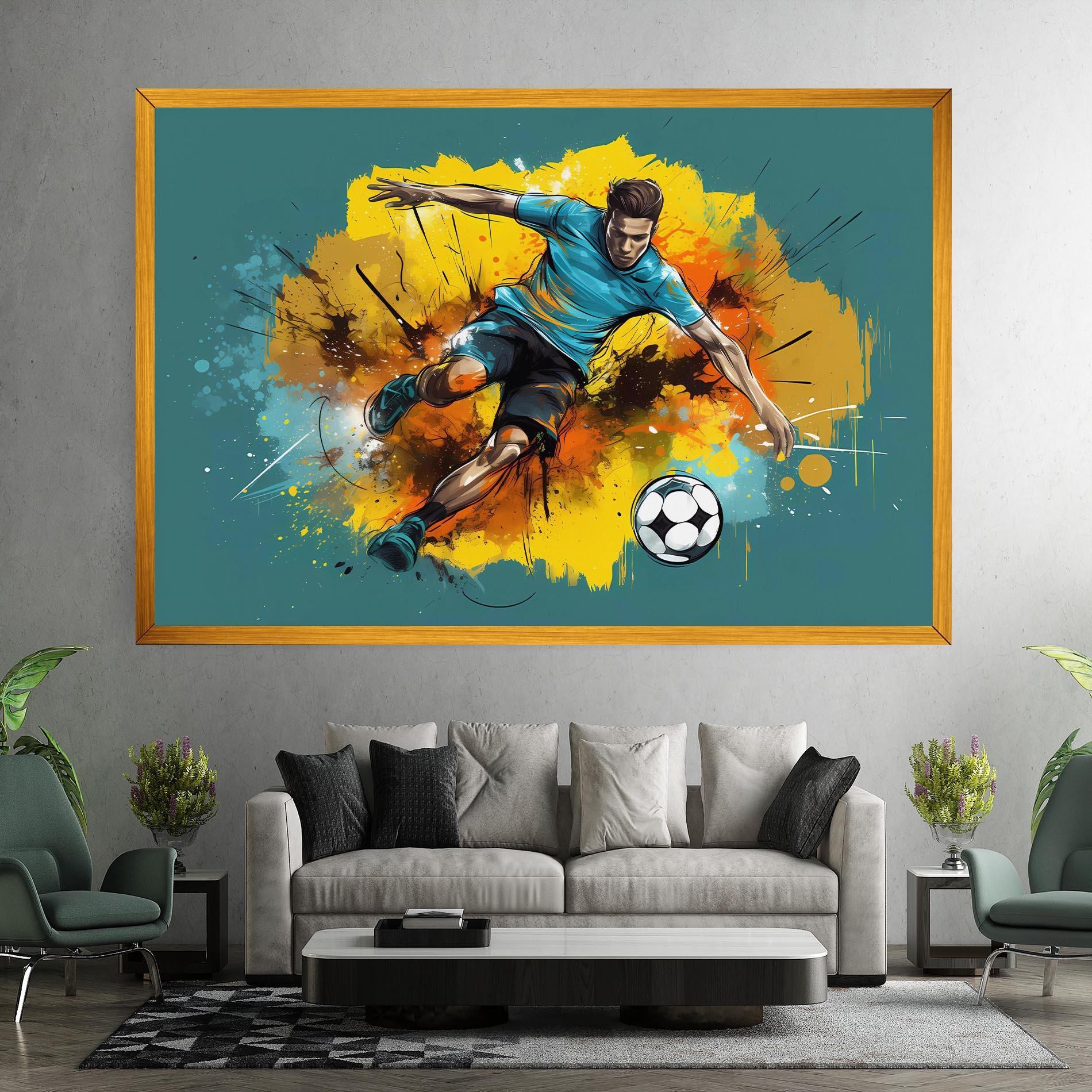 Tablou Canvas Football Player Painting mockup 7