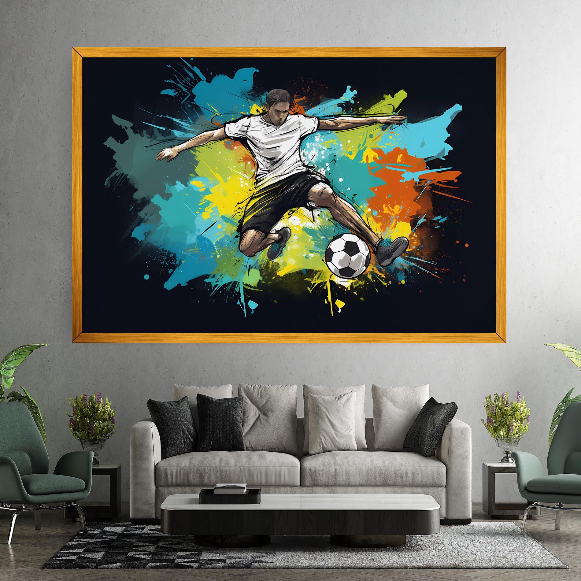 Tablou Canvas Green Paint Football Player mockup 7