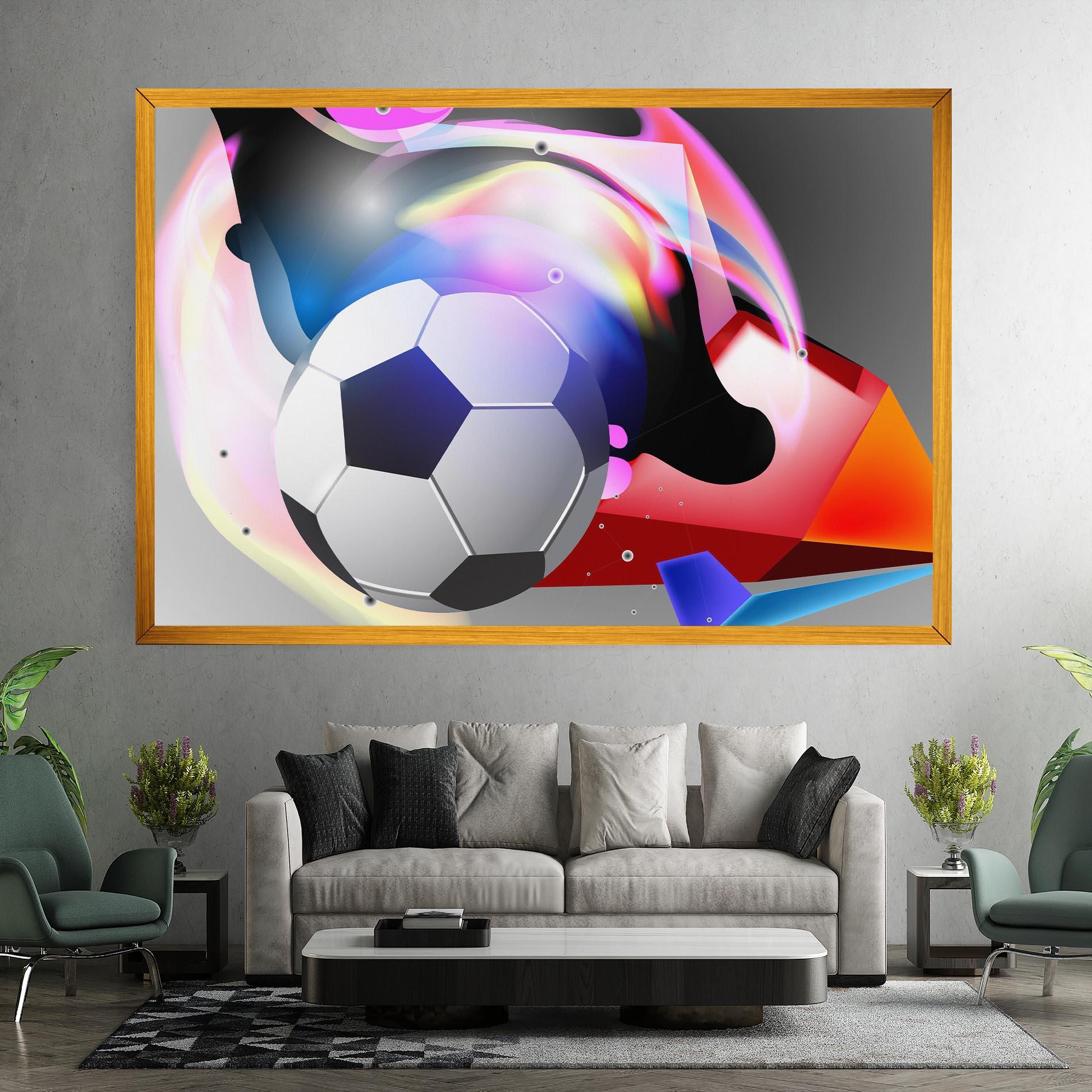 Tablou Canvas Pink Blue Football Art mockup 7