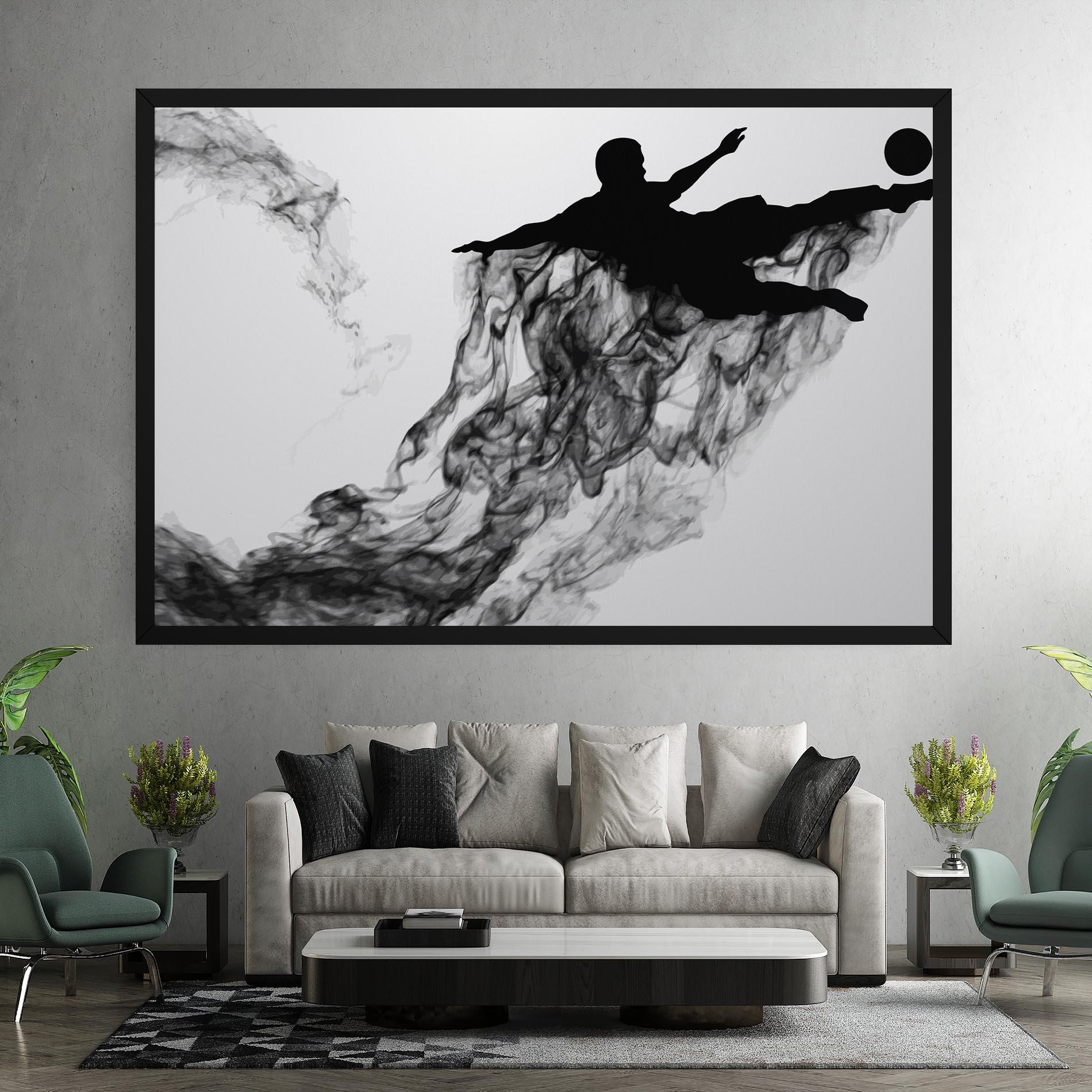 Tablou Canvas Black Smoke Football mockup 7