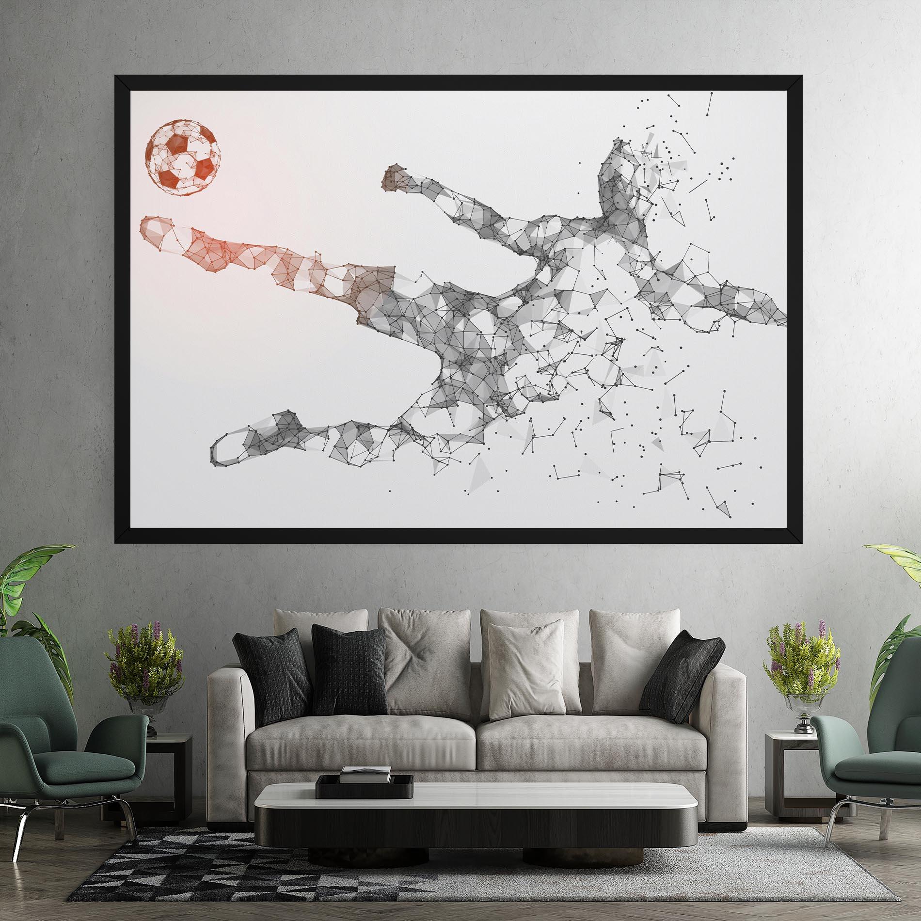 Tablou Canvas Football Orange Ball mockup 7