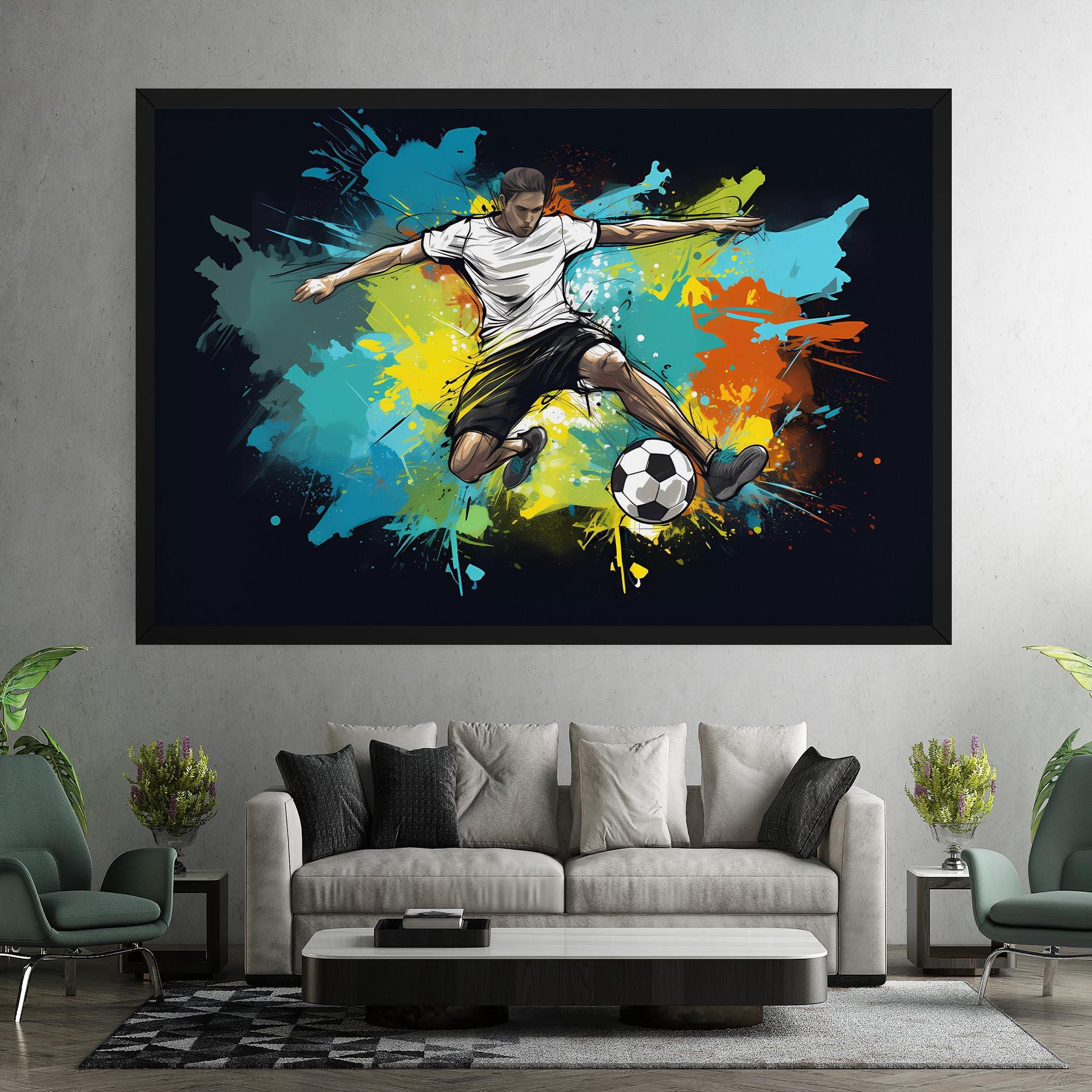 Tablou Canvas Green Paint Football Player mockup 7