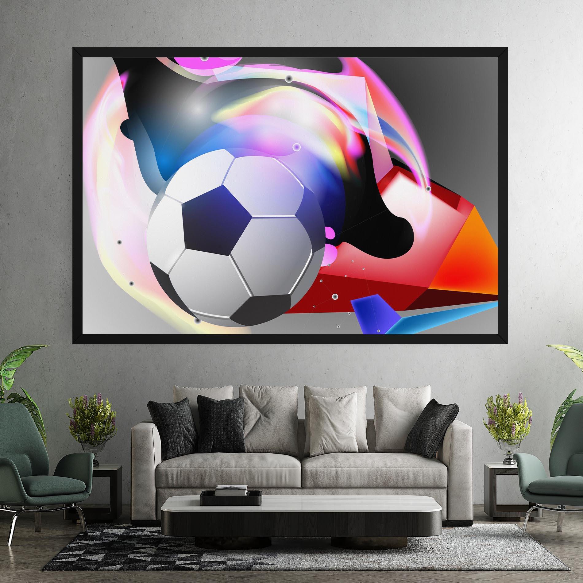 Tablou Canvas Pink Blue Football Art mockup 7