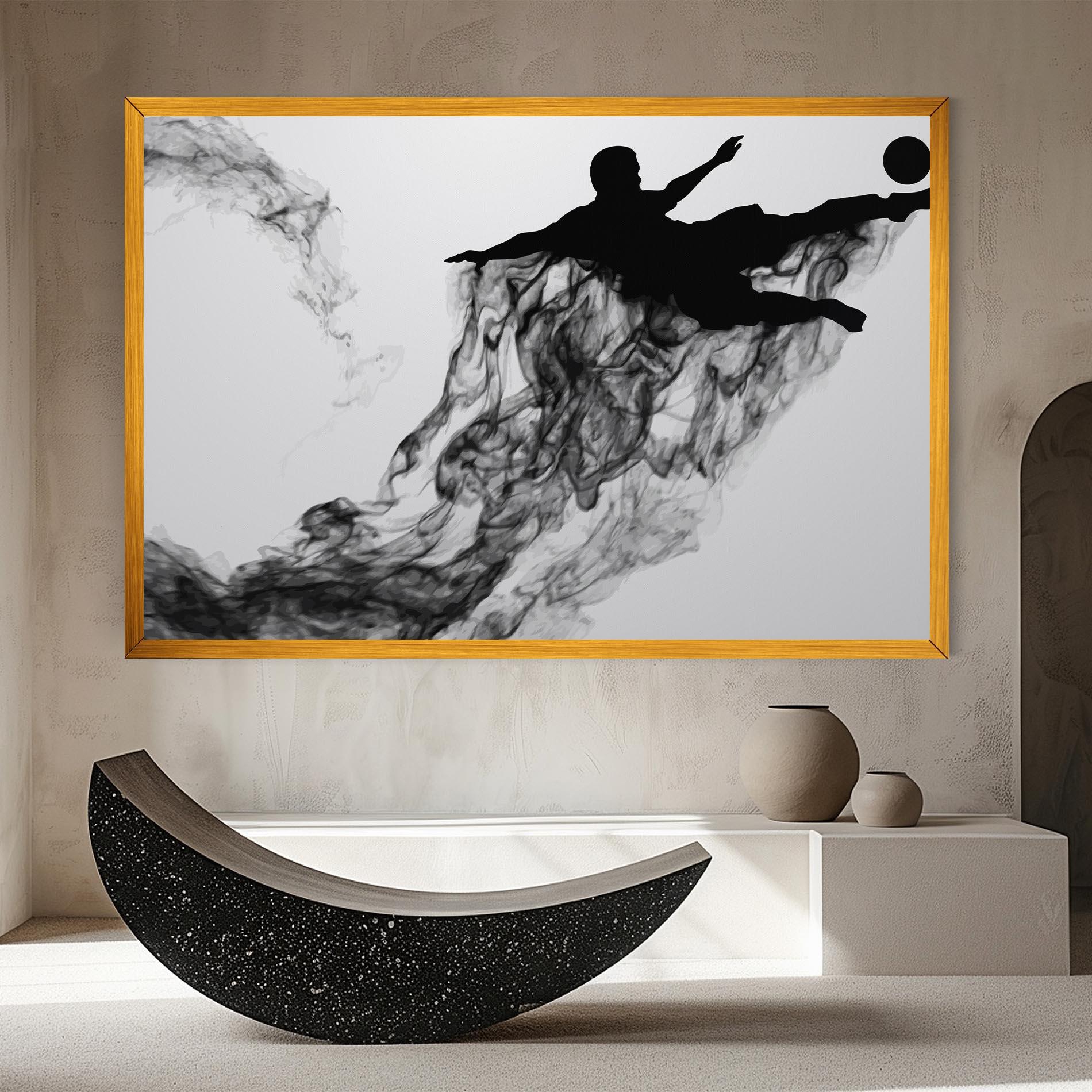 Tablou Canvas Black Smoke Football mockup 8