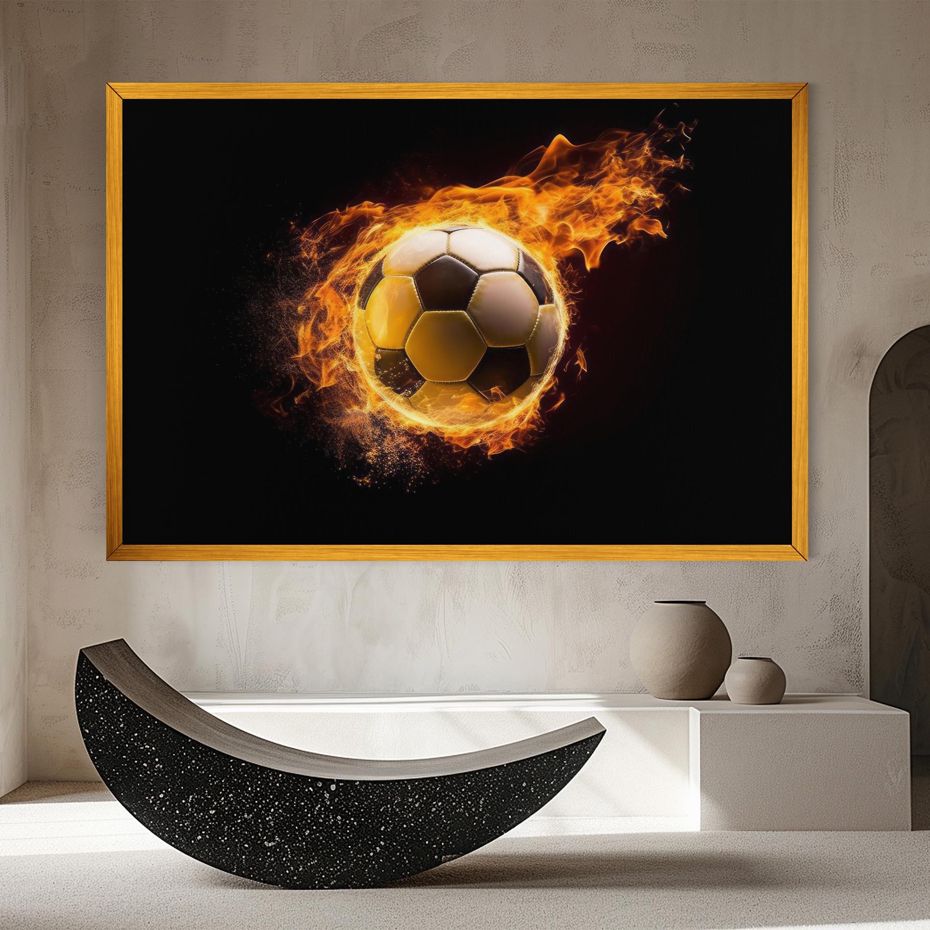Tablou Canvas Fire Football mockup 8