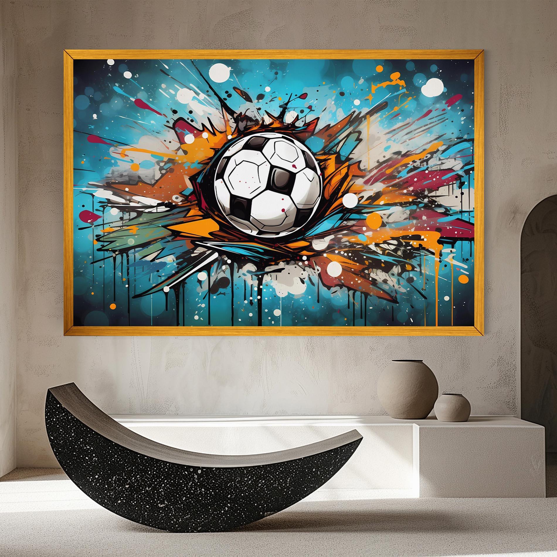 Tablou Canvas Football Graffiti Style mockup 8