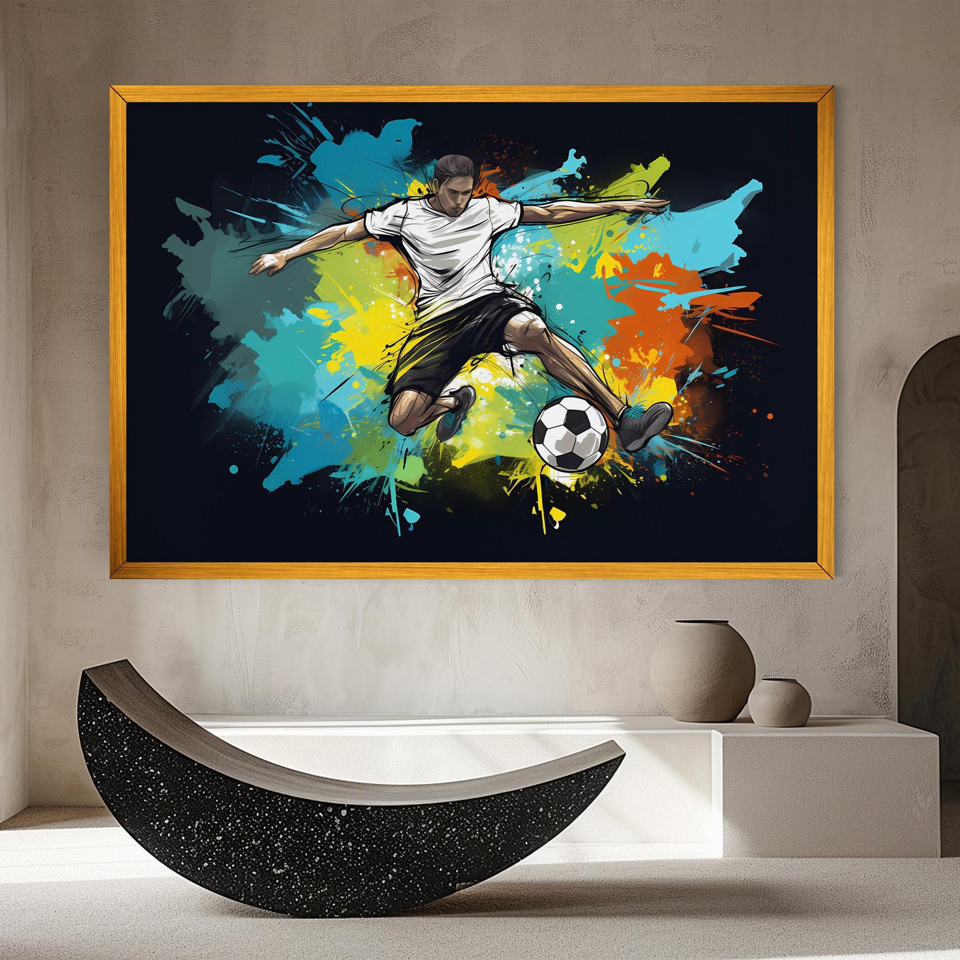 Tablou Canvas Green Paint Football Player mockup 8