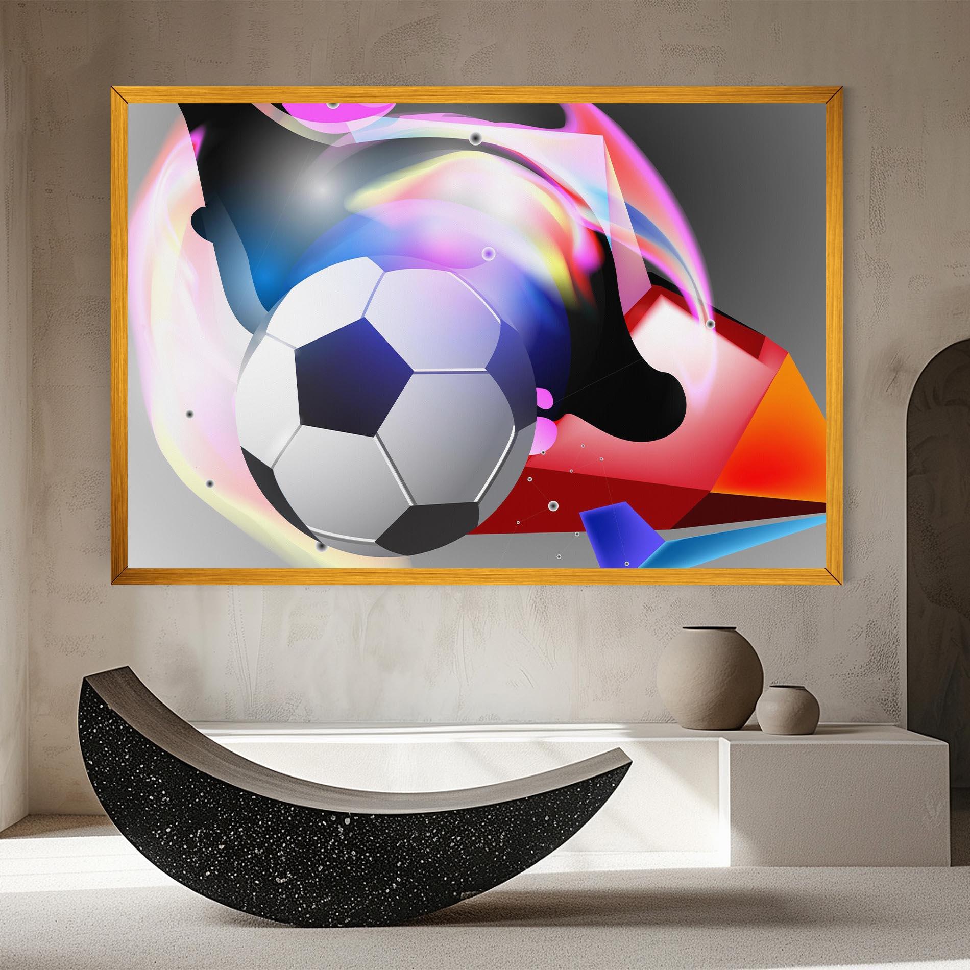 Tablou Canvas Pink Blue Football Art mockup 8