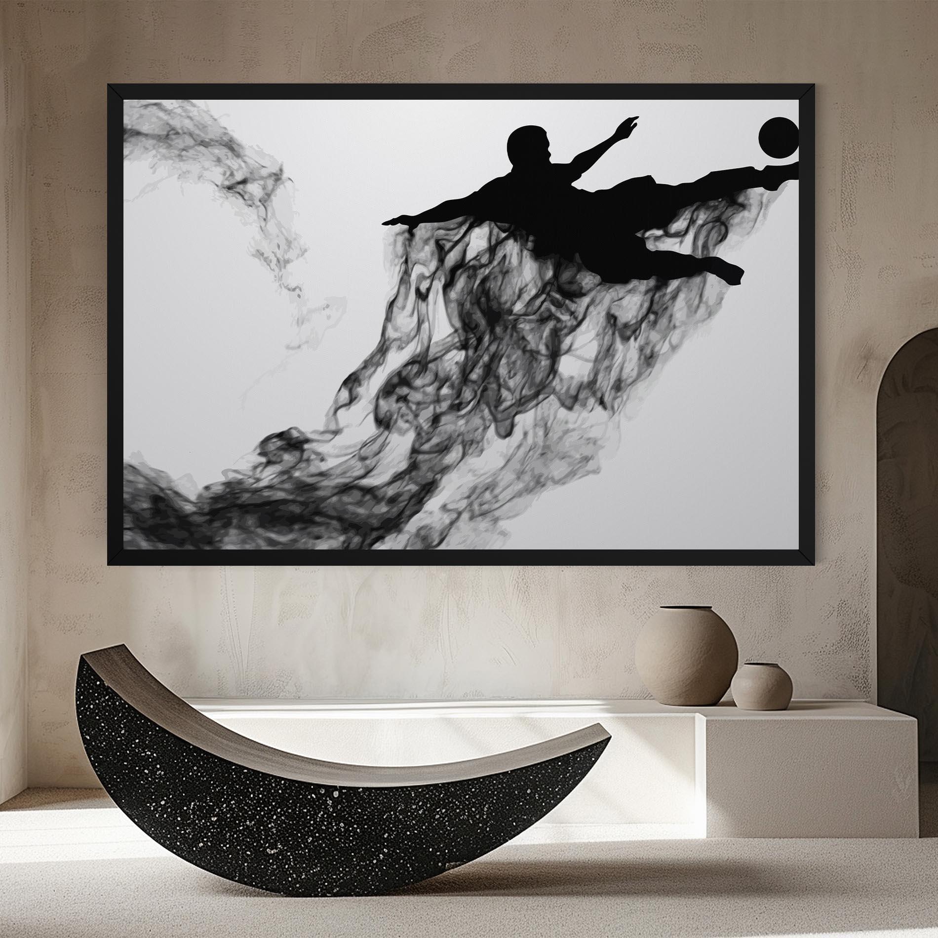 Tablou Canvas Black Smoke Football mockup 8