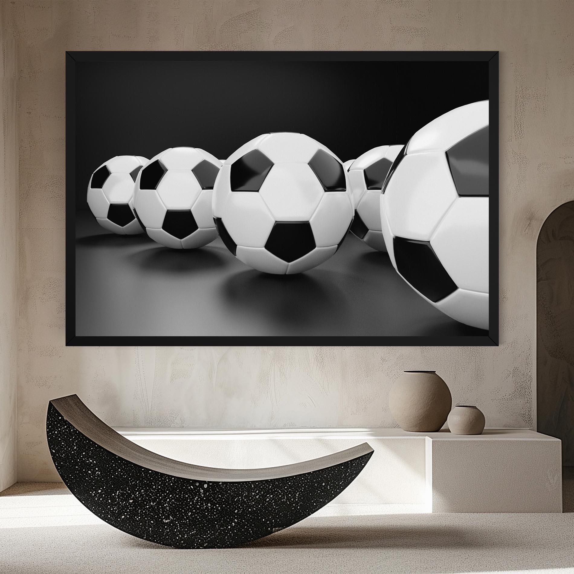 Tablou Canvas Black White Football mockup 8