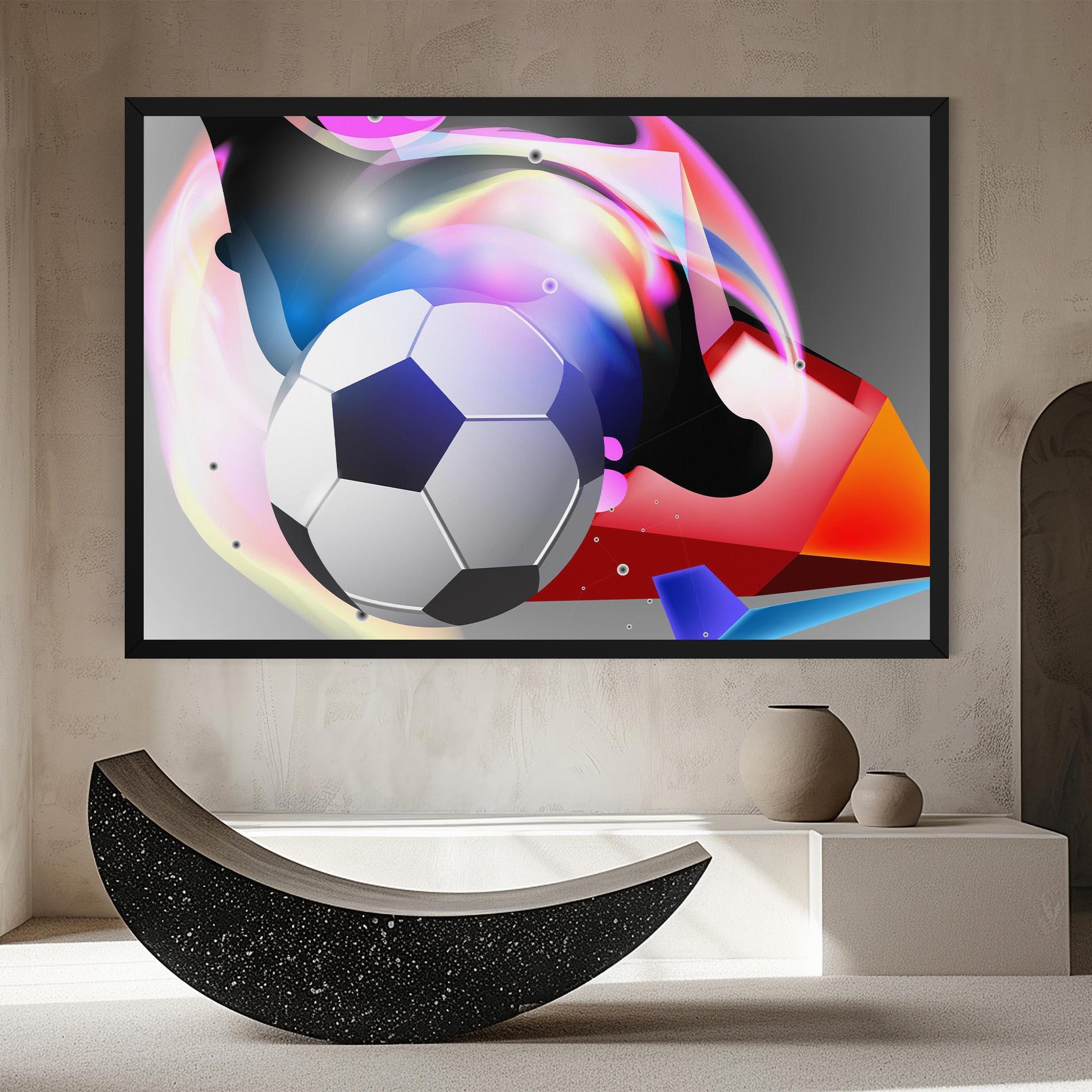 Tablou Canvas Pink Blue Football Art mockup 8