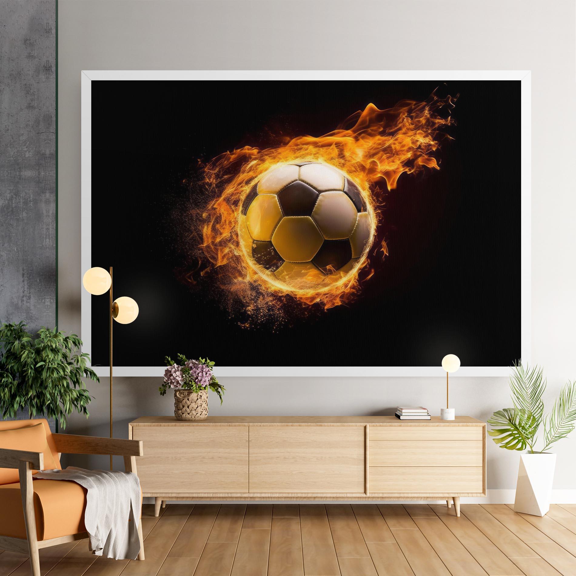 Tablou Canvas Fire Football mockup 9